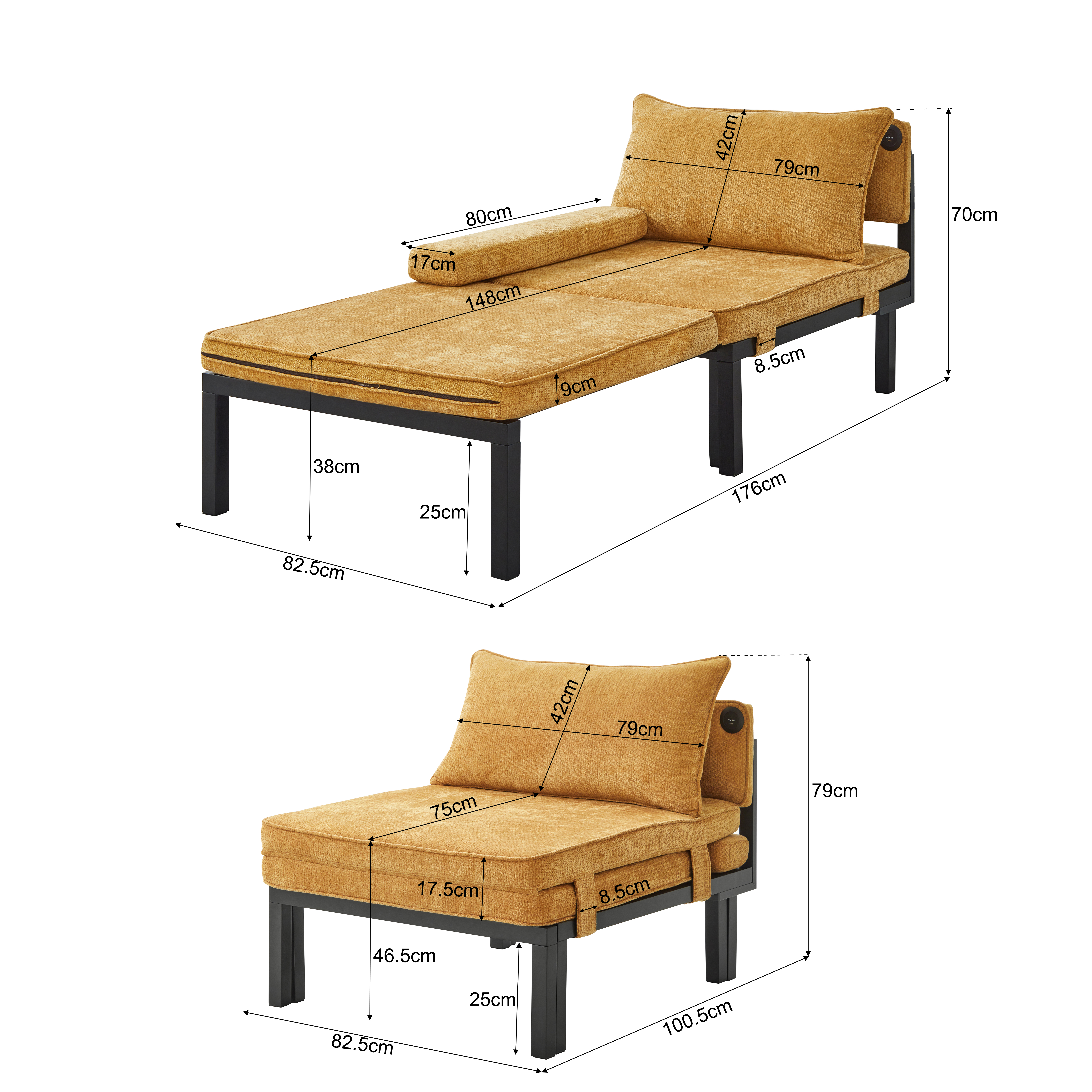 Dimensions du canapé convertible