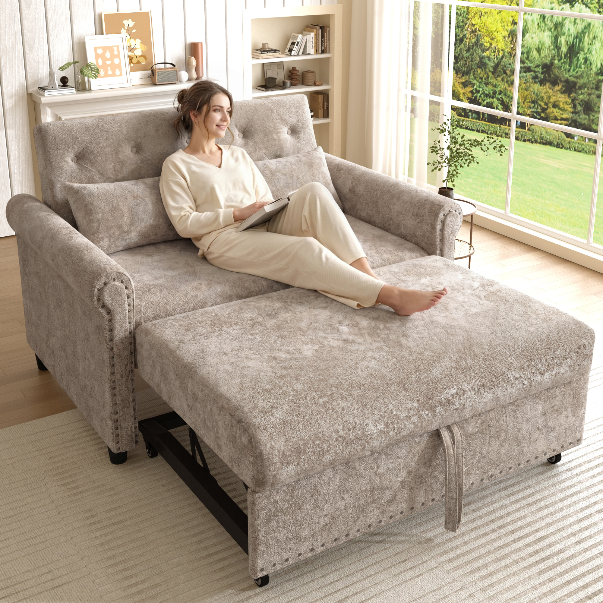 Moderne 3-in-1 Schlafsofa Couch mit Schlaffunktion