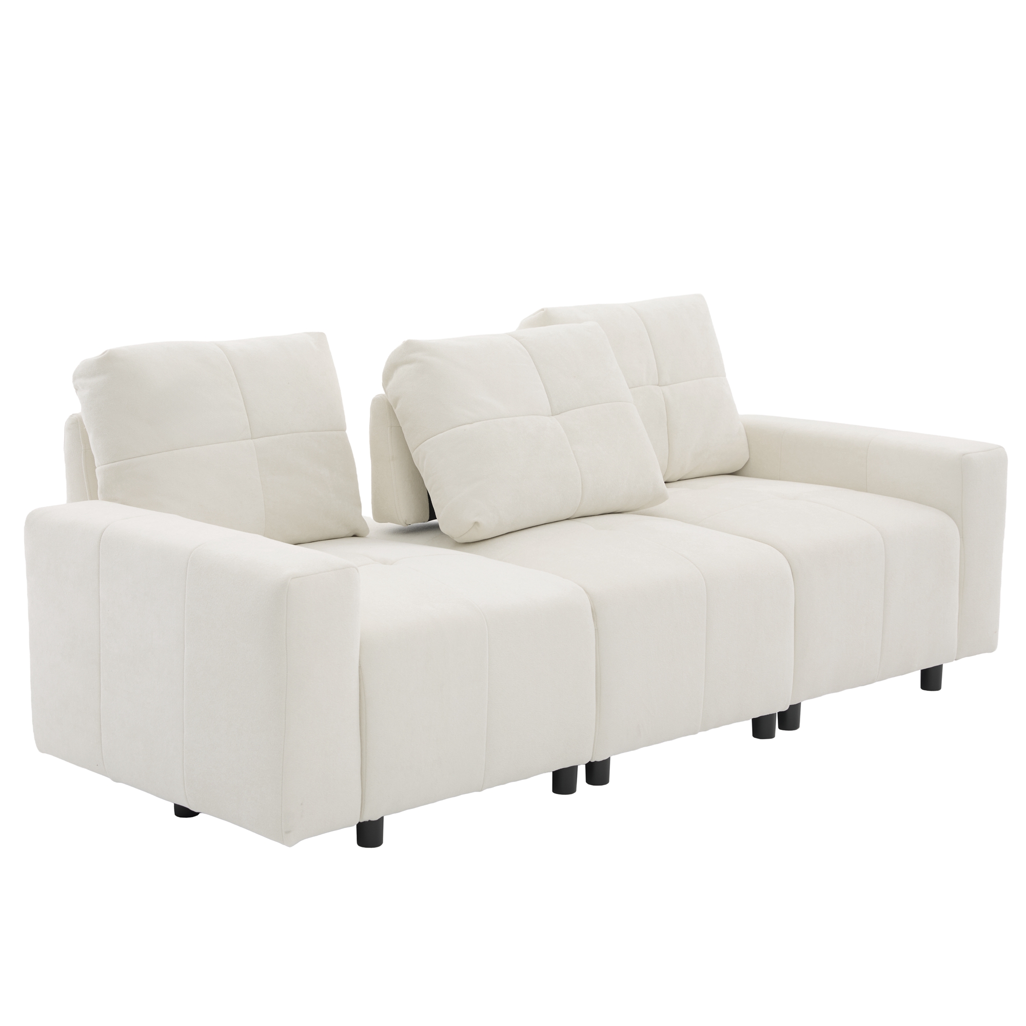 Design canapé beige blanc moderne confortable