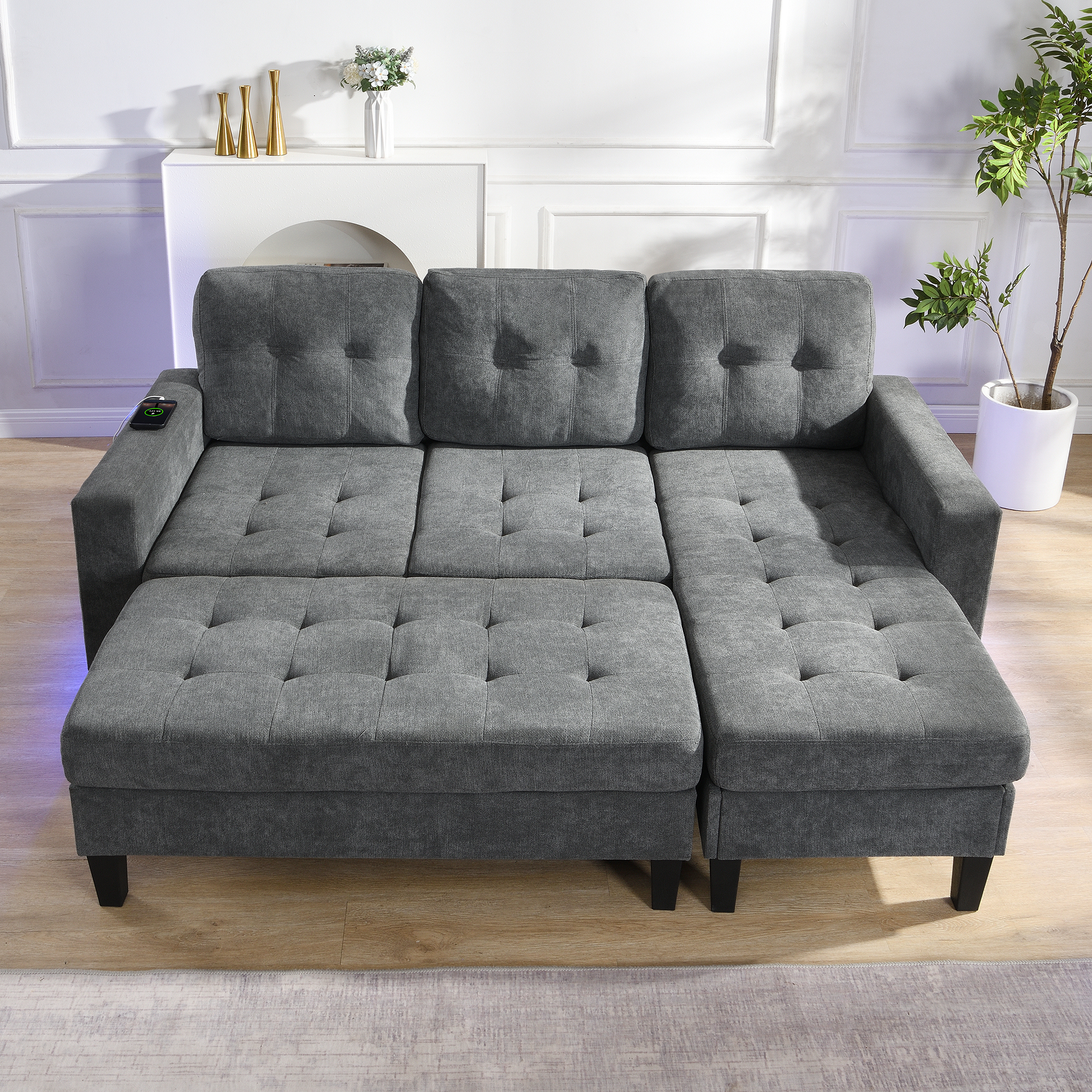 Multifunktionale L-Form Wohnzimmer-Sofagruppe: Mit