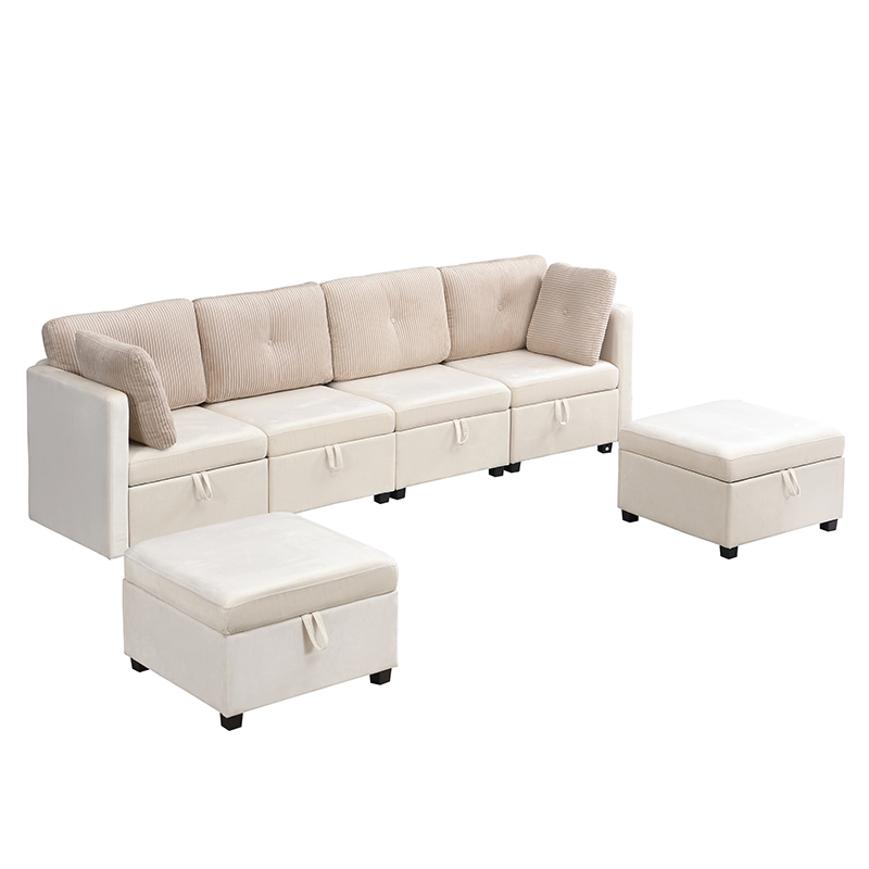 Design canapé modulaire beige cosy chic
