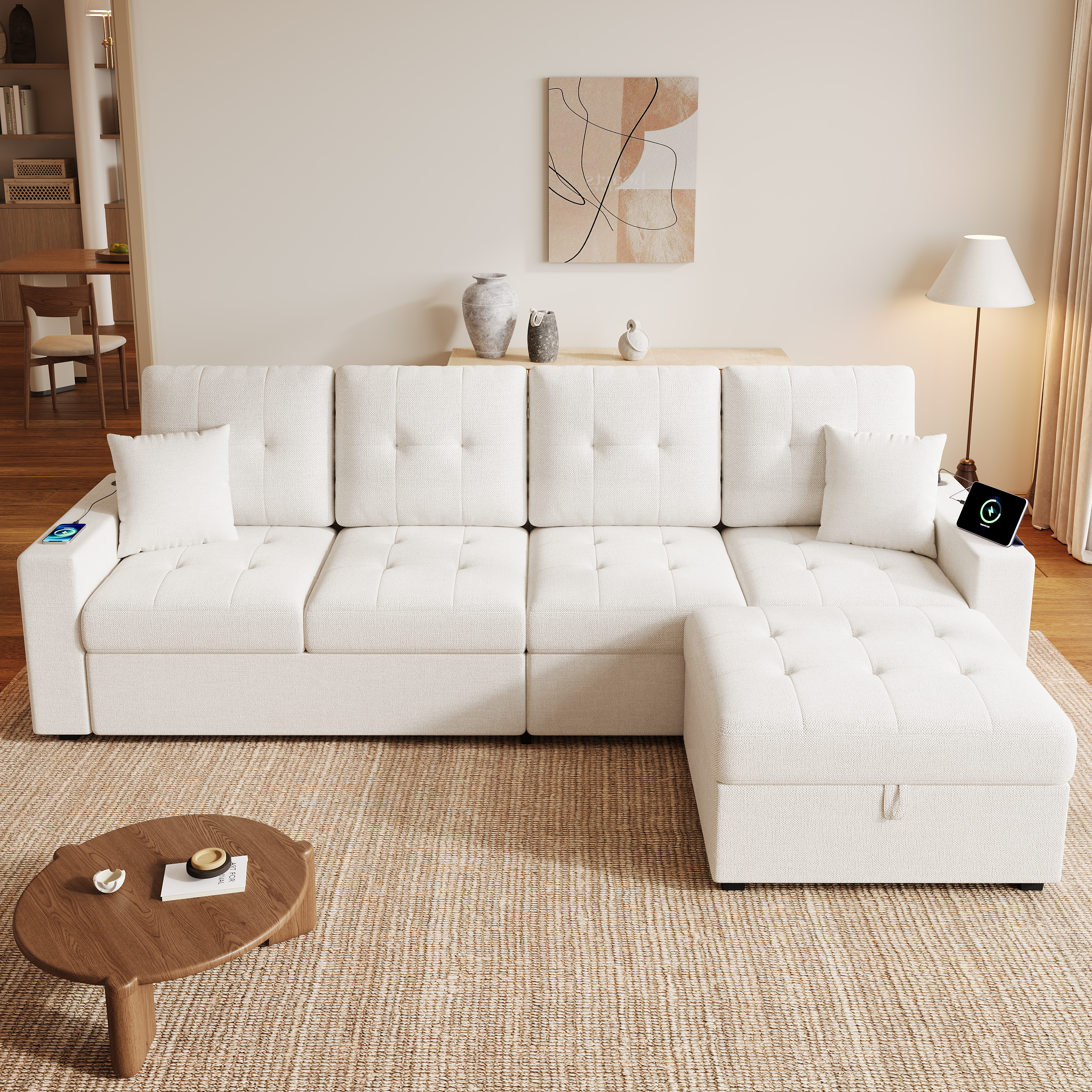 Modulares L-förmiges Sofa mit frei positionierbare