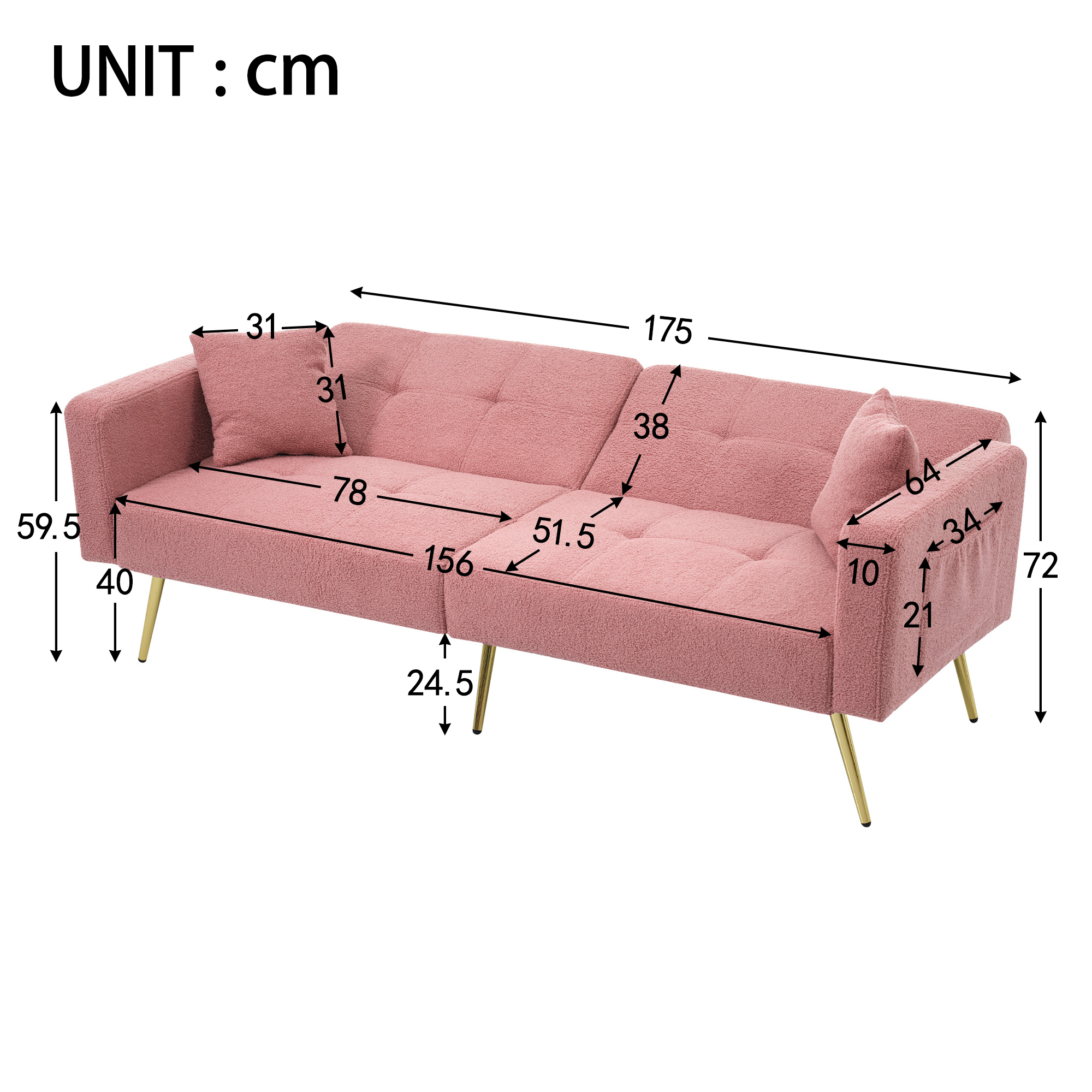Dimensions du canapé convertible