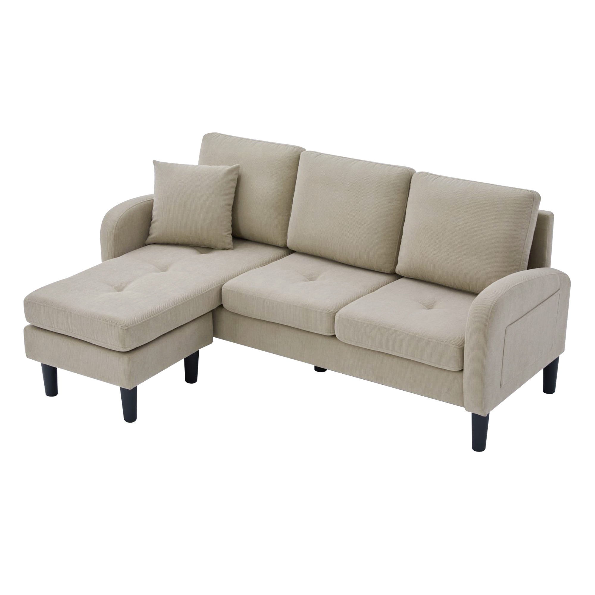 Design canapé angle moderne gris clair velours