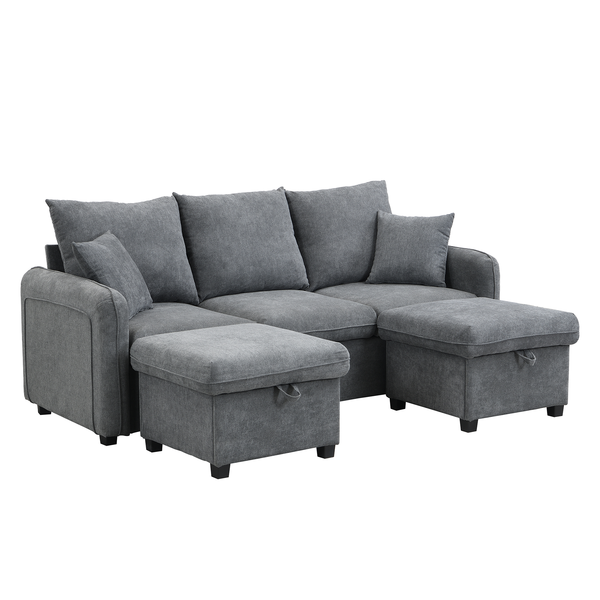 Design canapé angle gris foncé moderne