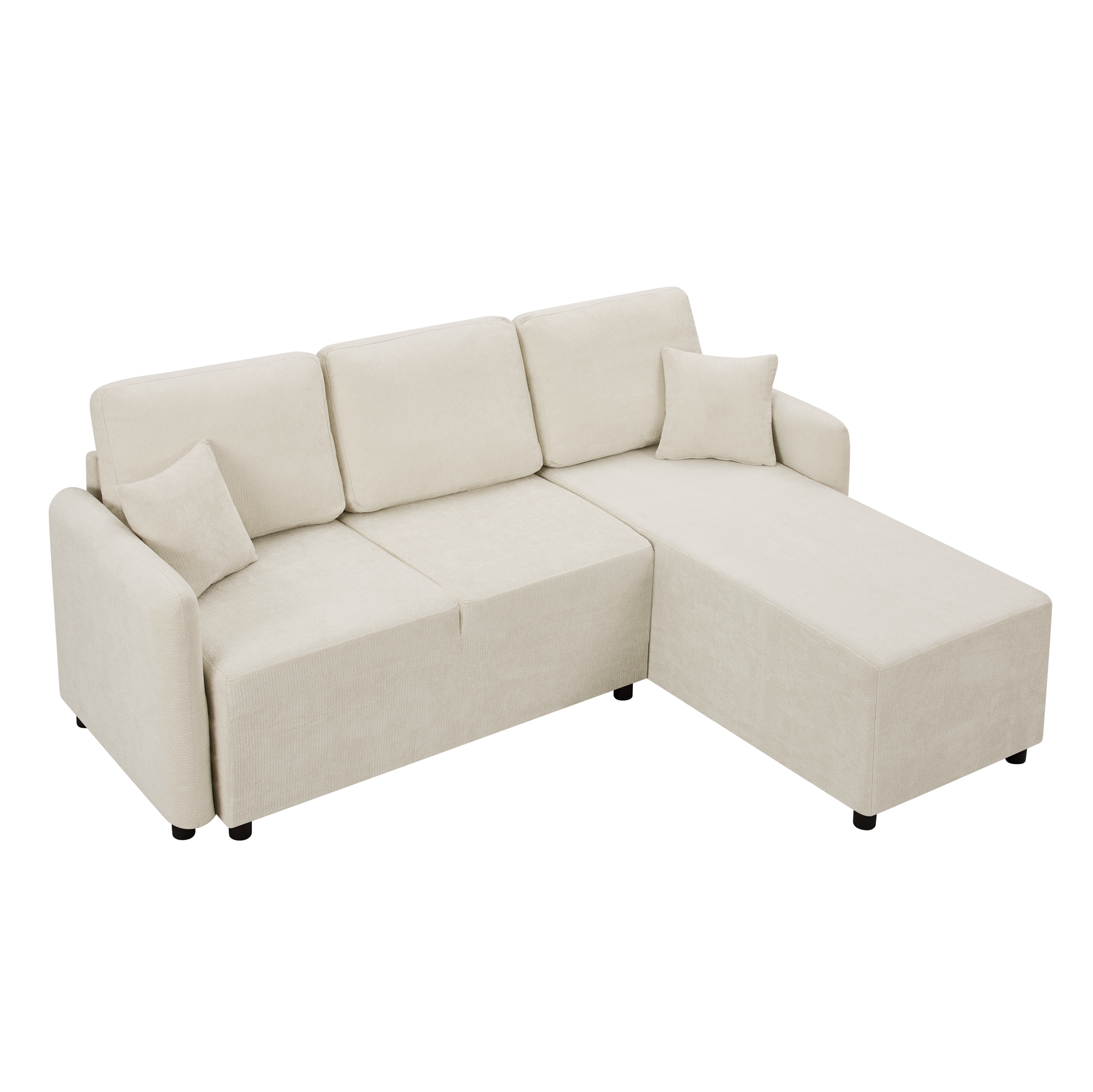 L-Form Ecksofa 3-Sitzer mit langer Liegefläche (14