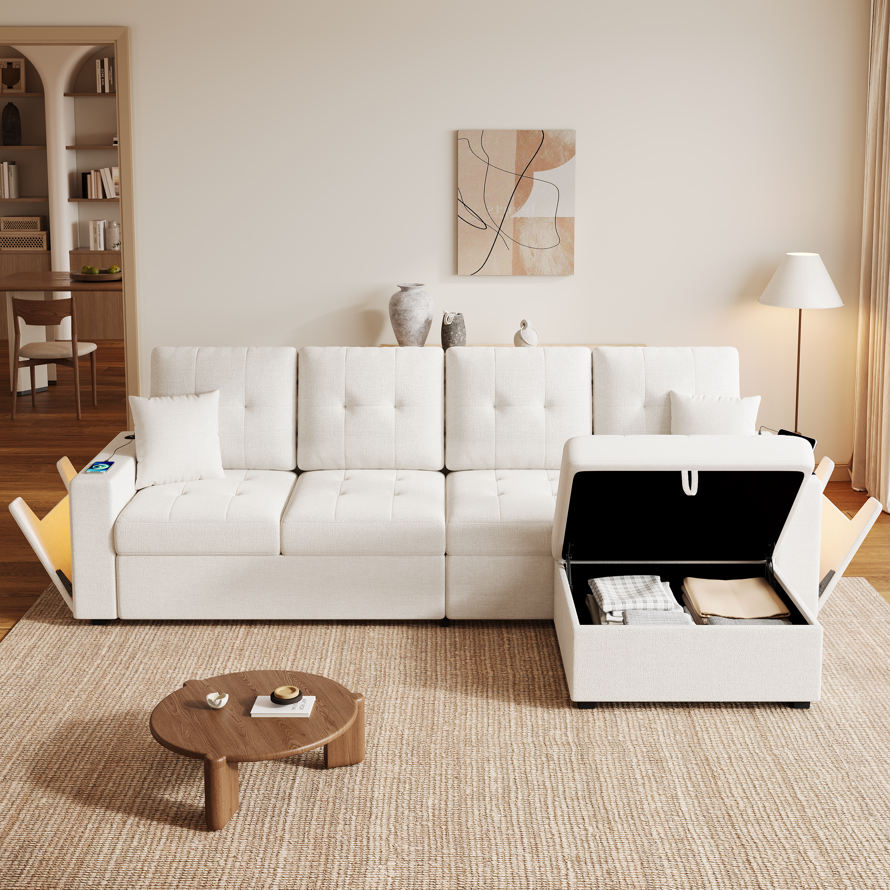 Modulares L-förmiges Sofa mit frei positionierbare