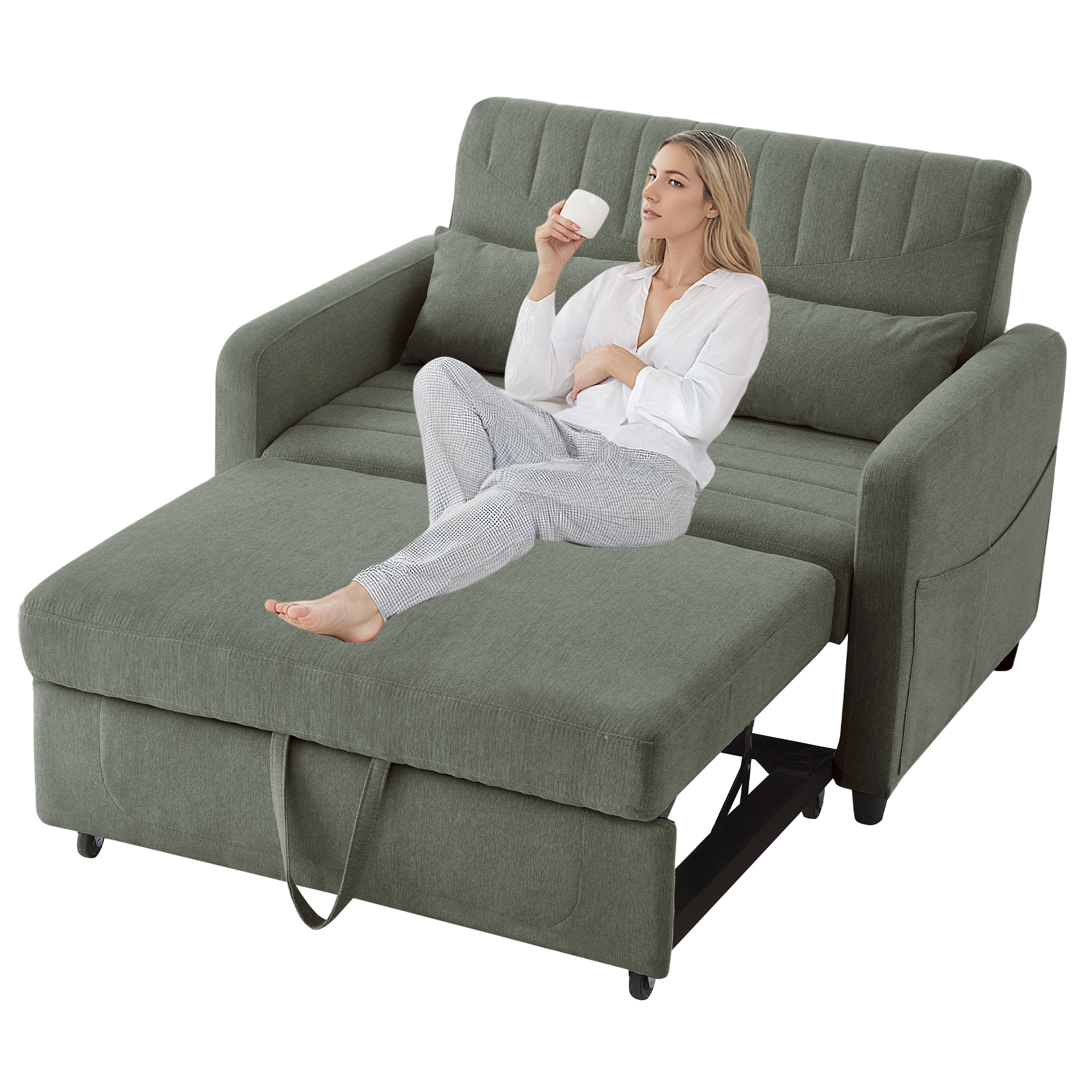 [Sofabett mit Schlaffunktion] Zweisitzer-Klappsofa