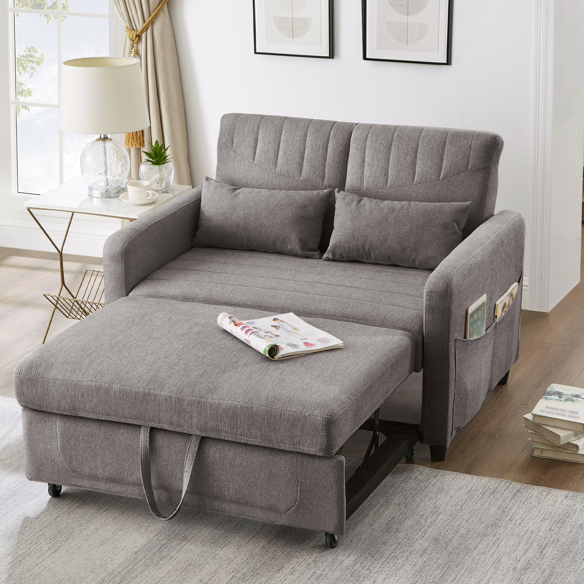 [Sofabett mit Schlaffunktion] Zweisitzer-Klappsofa