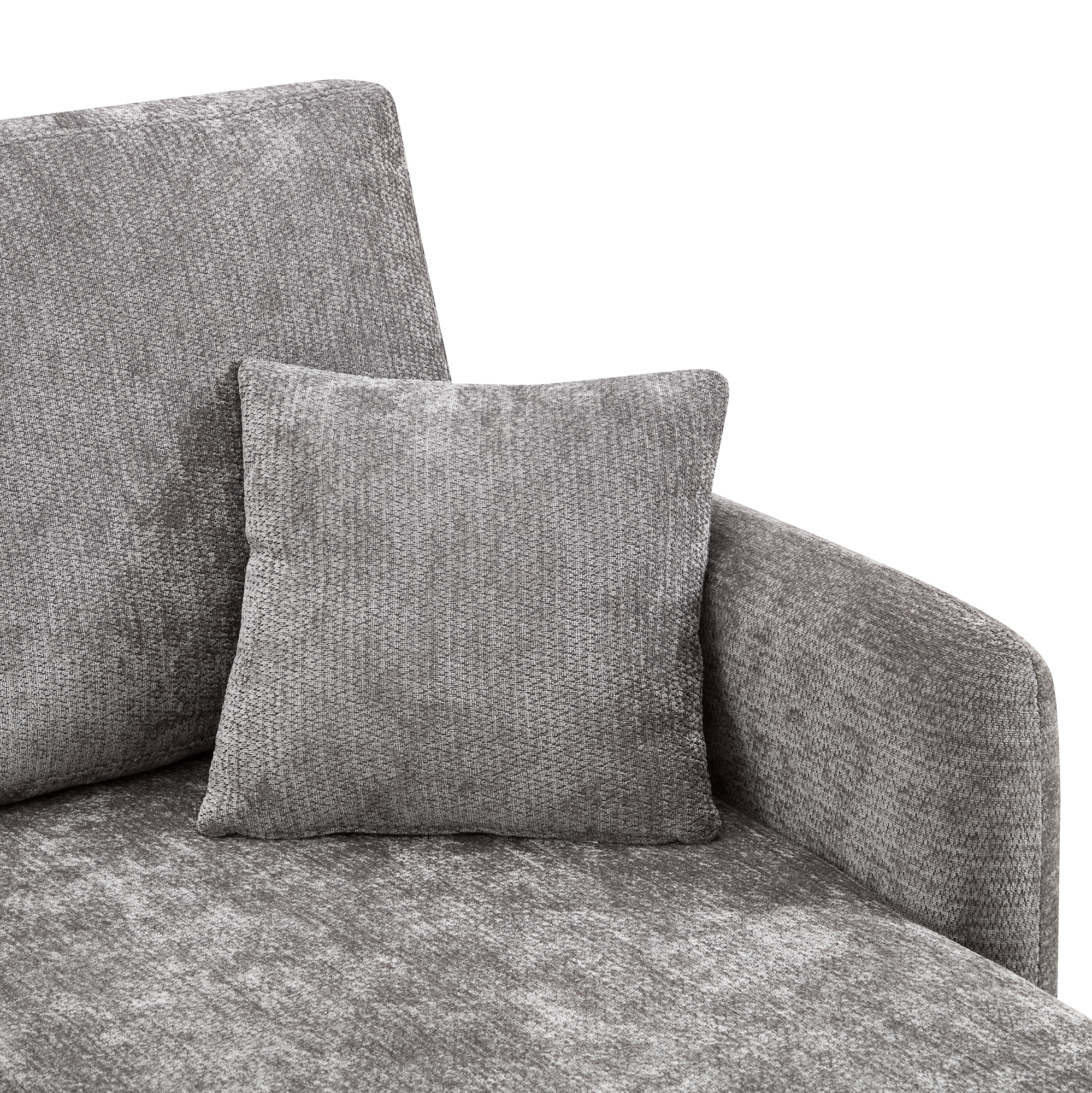 Canapé d’angle en L 3 places 187,5 x 144 x 85,5 cm, en chenille, Gris - dimensions et spécifications