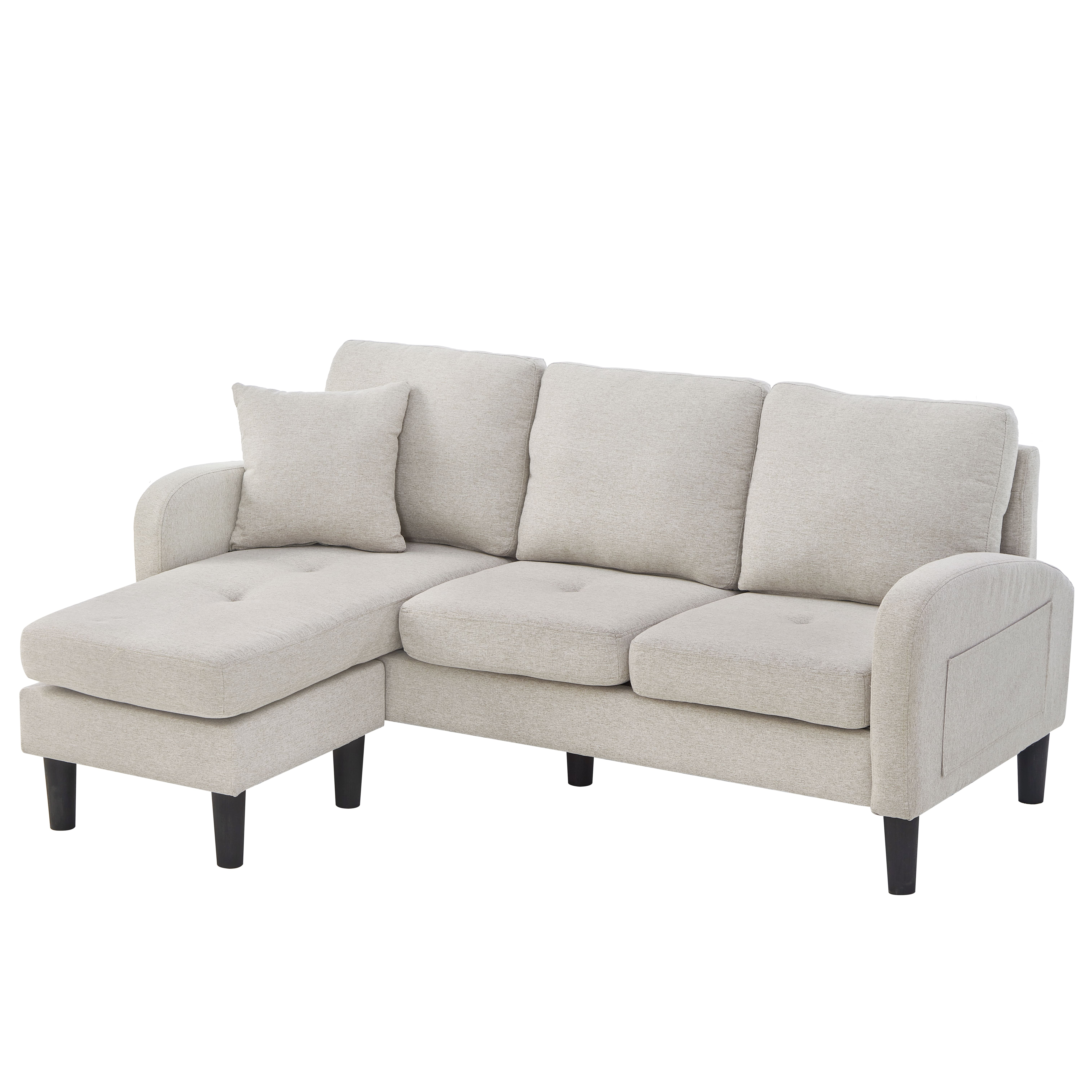 Design canapé angle moderne beige gris blanc
