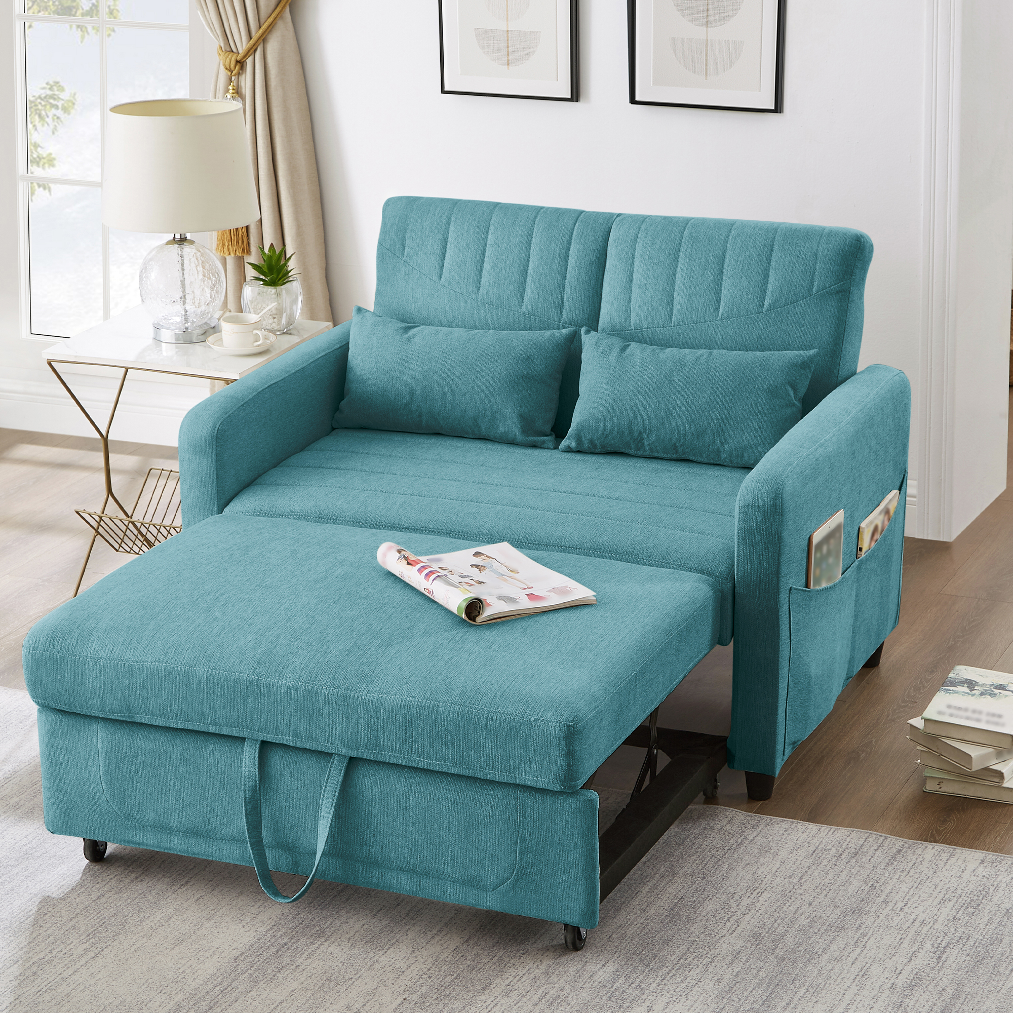 [Sofabett mit Schlaffunktion] Zweisitzer-Klappsofa