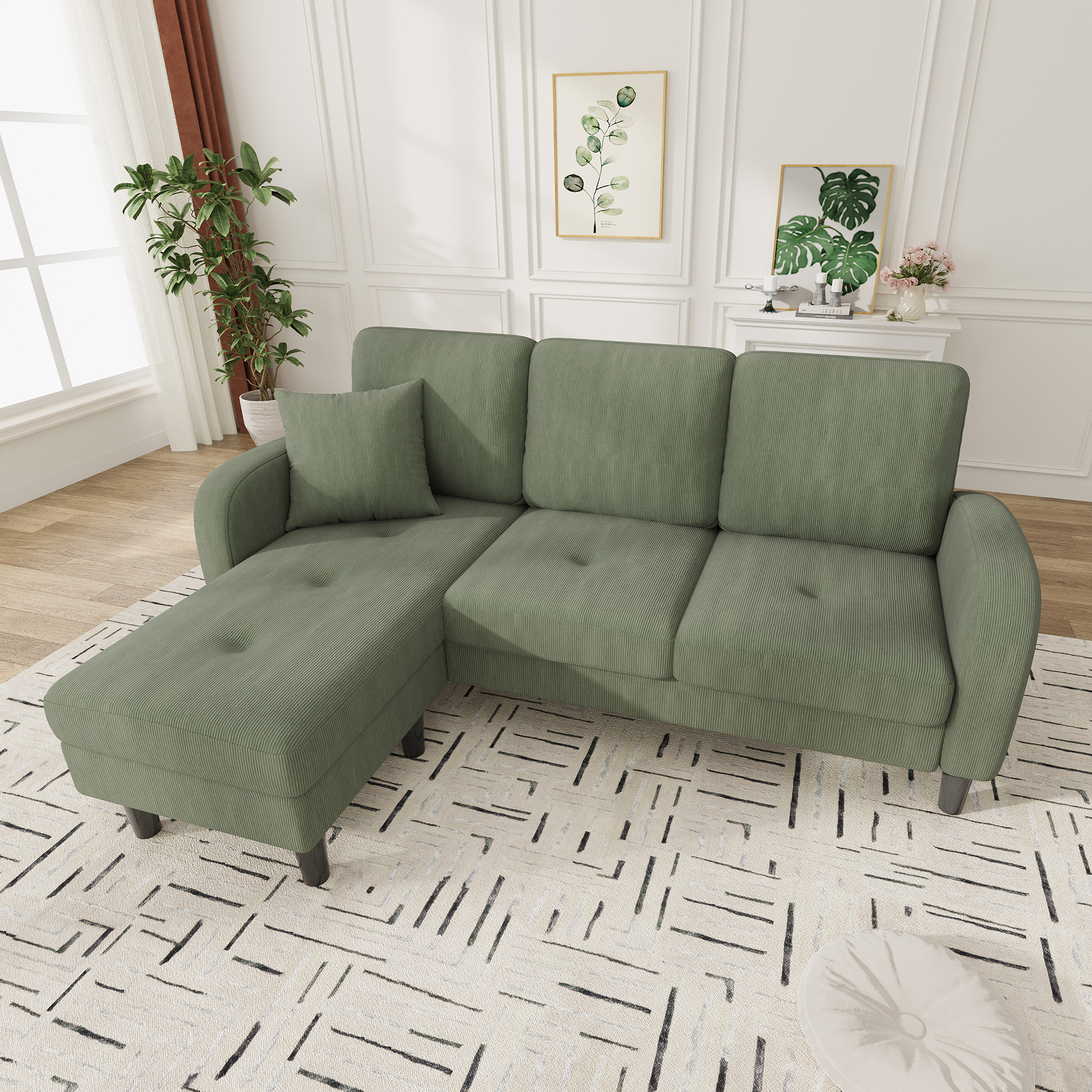 166 x 118 x 77 cm,L-förmiges Ecksofa mit Chaiselon
