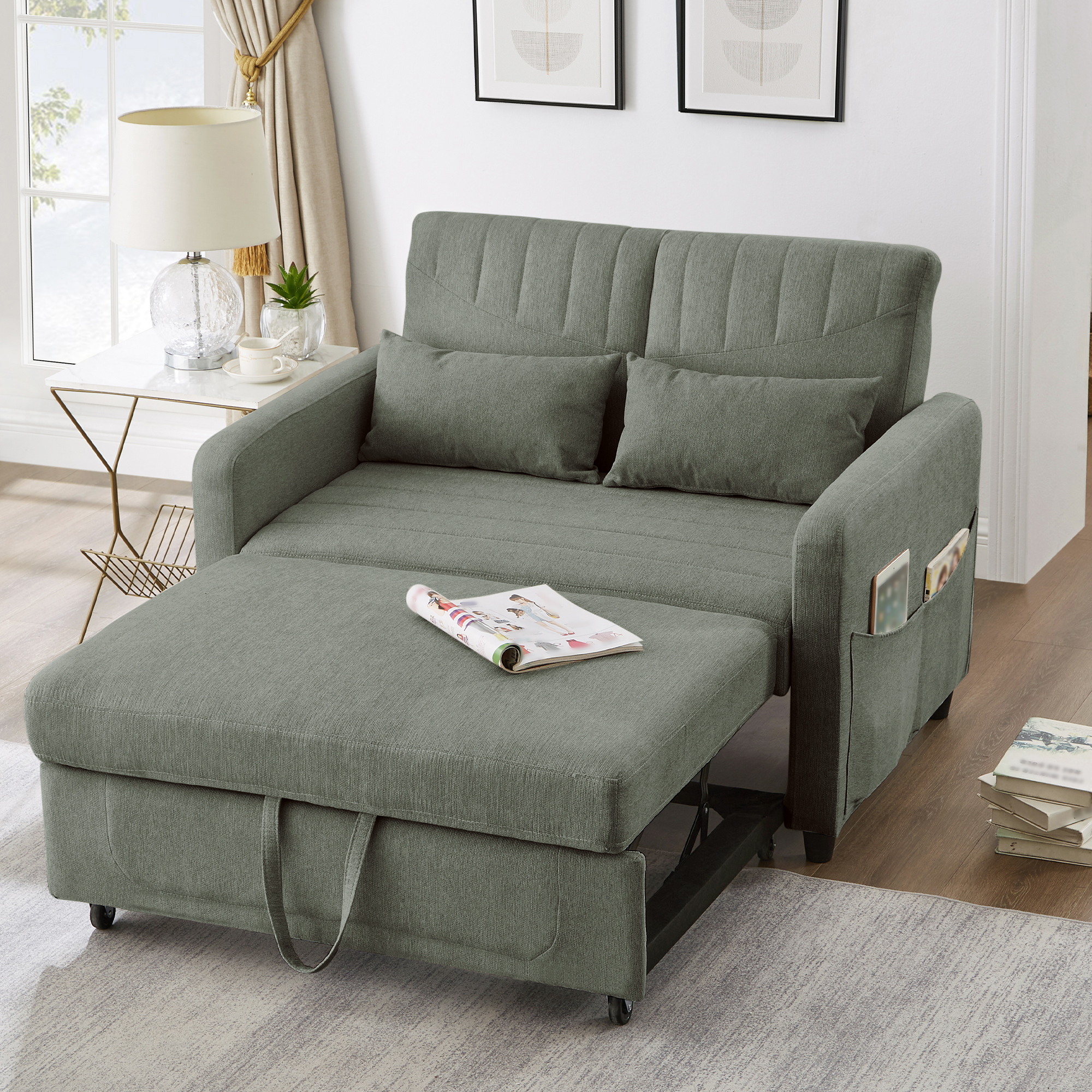 [Sofabett mit Schlaffunktion] Zweisitzer-Klappsofa