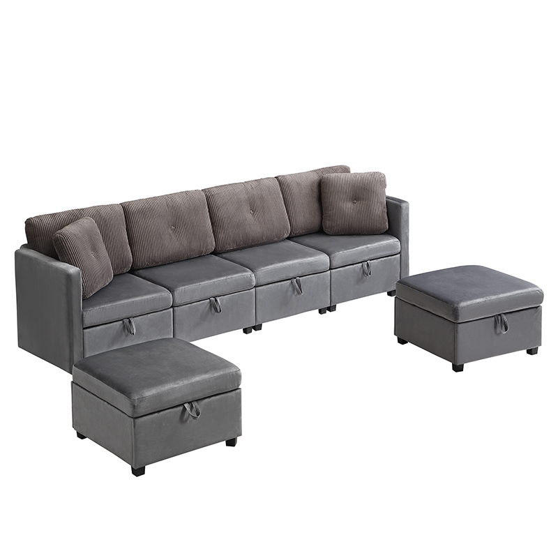 Design canapé modulaire gris antique cosy chic