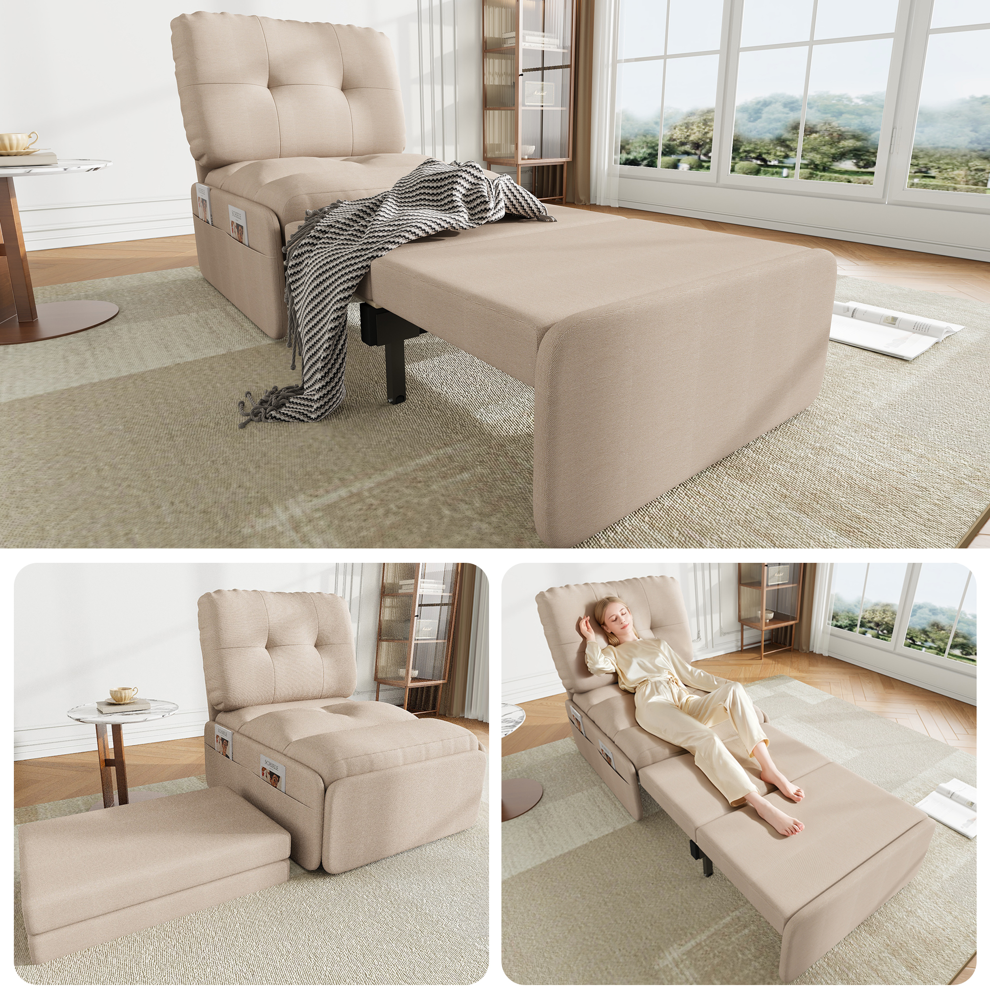 Modernes 2-in-1 Multifunktions-Schlafsofa, 195 x 8