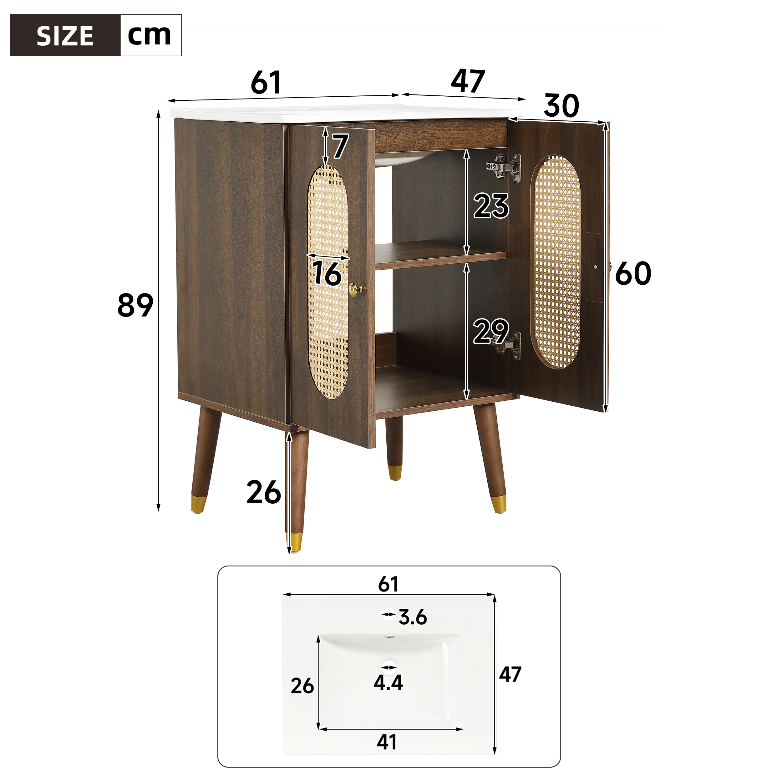 Dimensions du meuble vasque