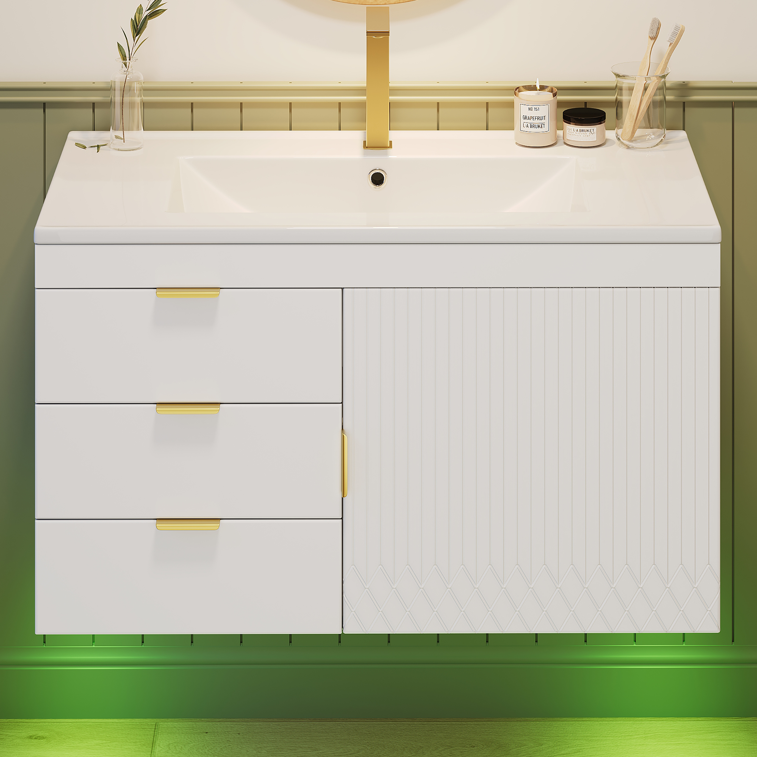 Détail du meuble vasque