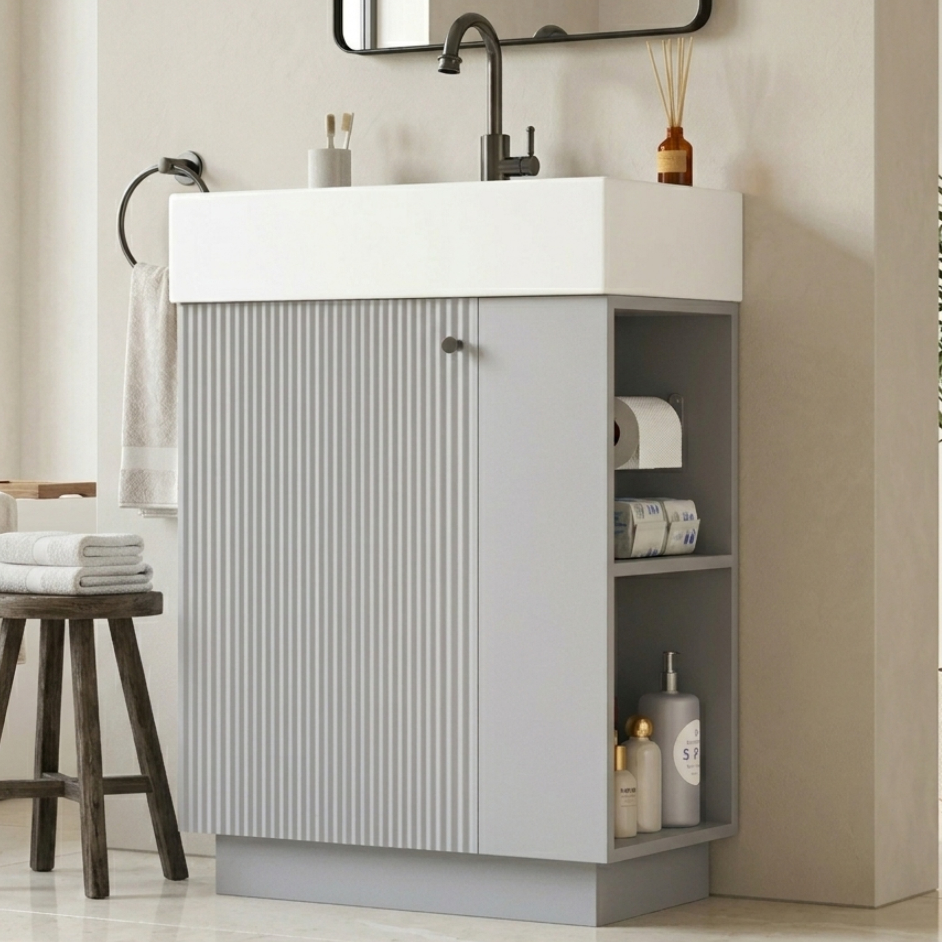 55 cm Freistehender Badezimmer Waschbeckenuntersch