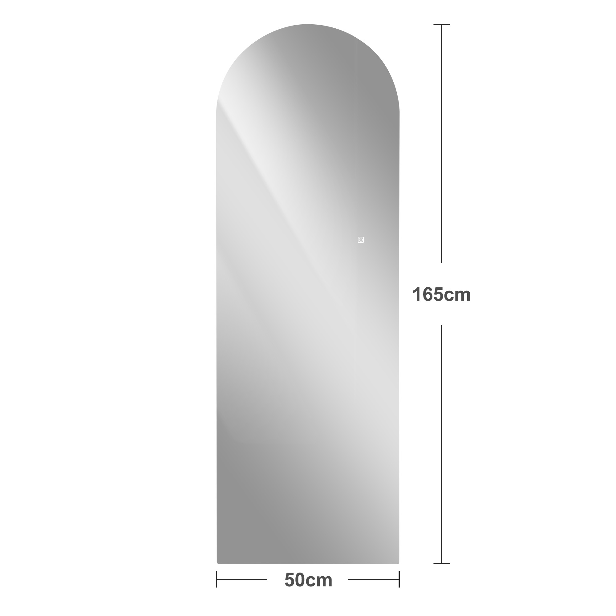 Détails du miroir LED arche pleine longueur 165x50 cm