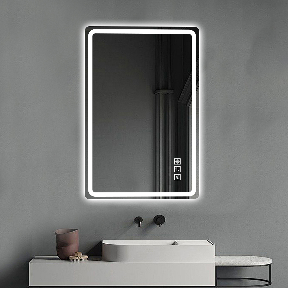 Miroir de salle de bains LED rectangulaire 60 x 100 cm, anti-buée, 3 températures, dimmable, mémoire, IP44 - vue 4