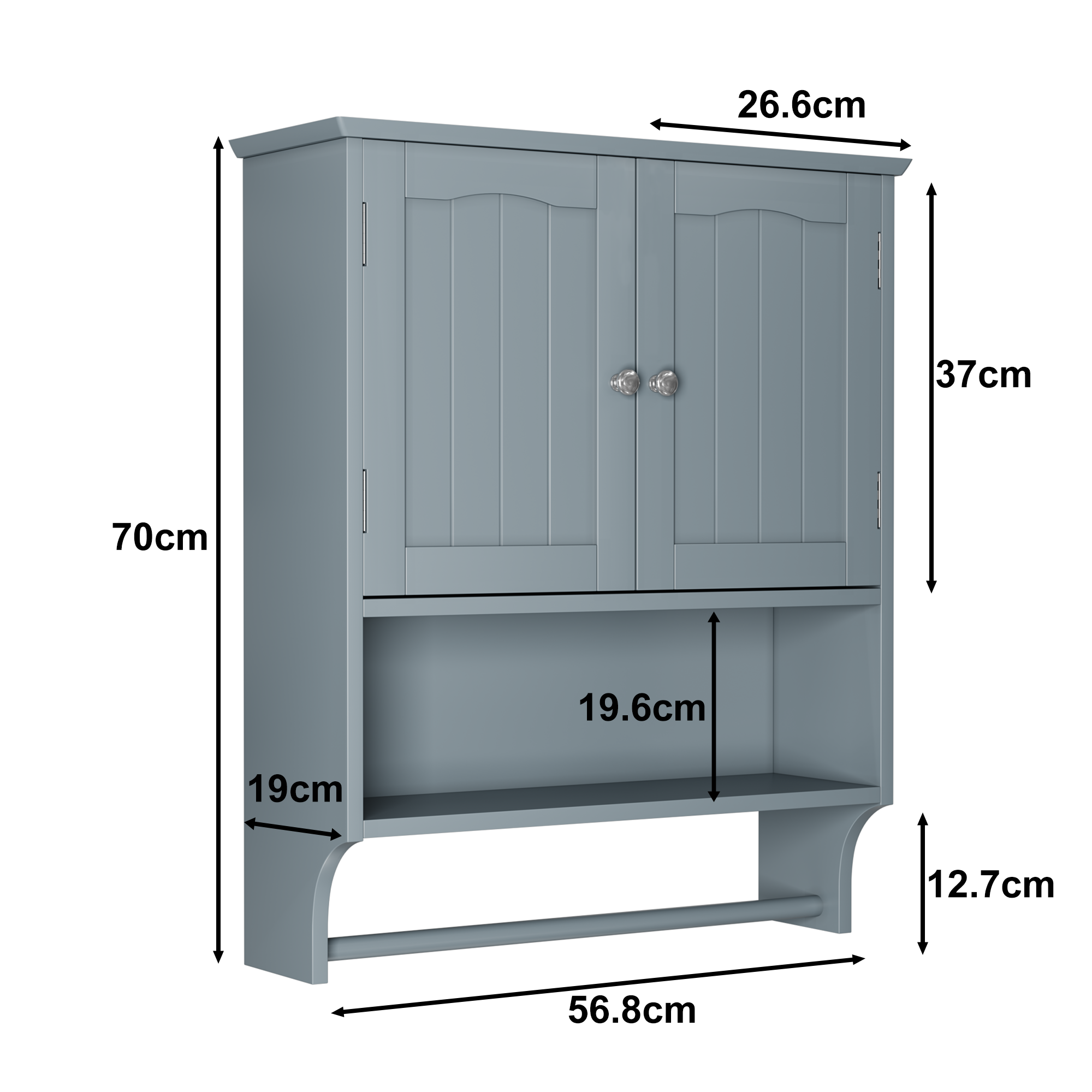 Badezimmerwandschrank mit Handtuchhalter, Badezimm