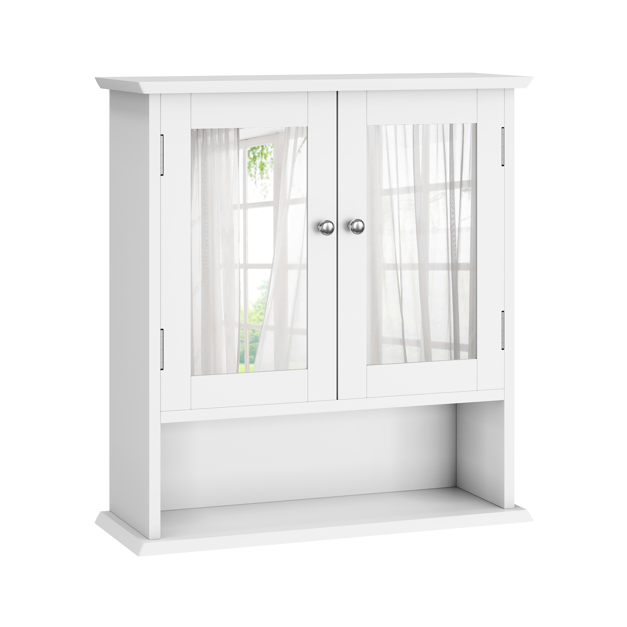 Badezimmerschrank mit Spiegel, weißer Arzneischran