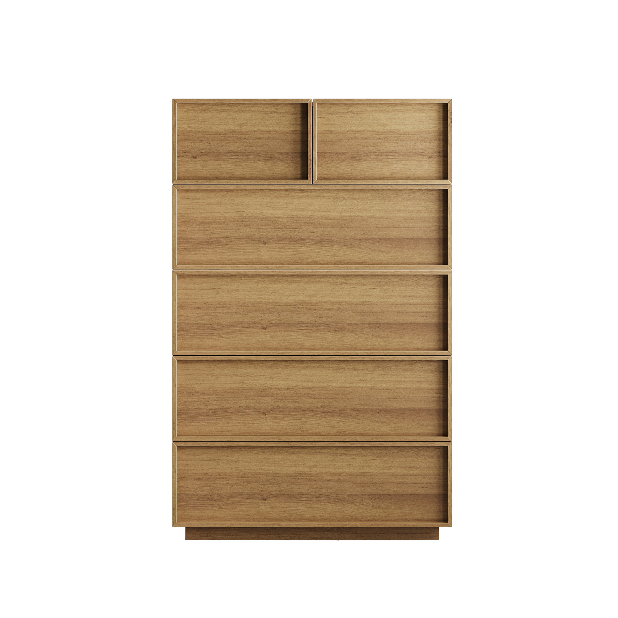 Commode, 6 tiroirs, 80 x 48 x 127 cm, MDF et panneaux de particules, chêne - vue 5