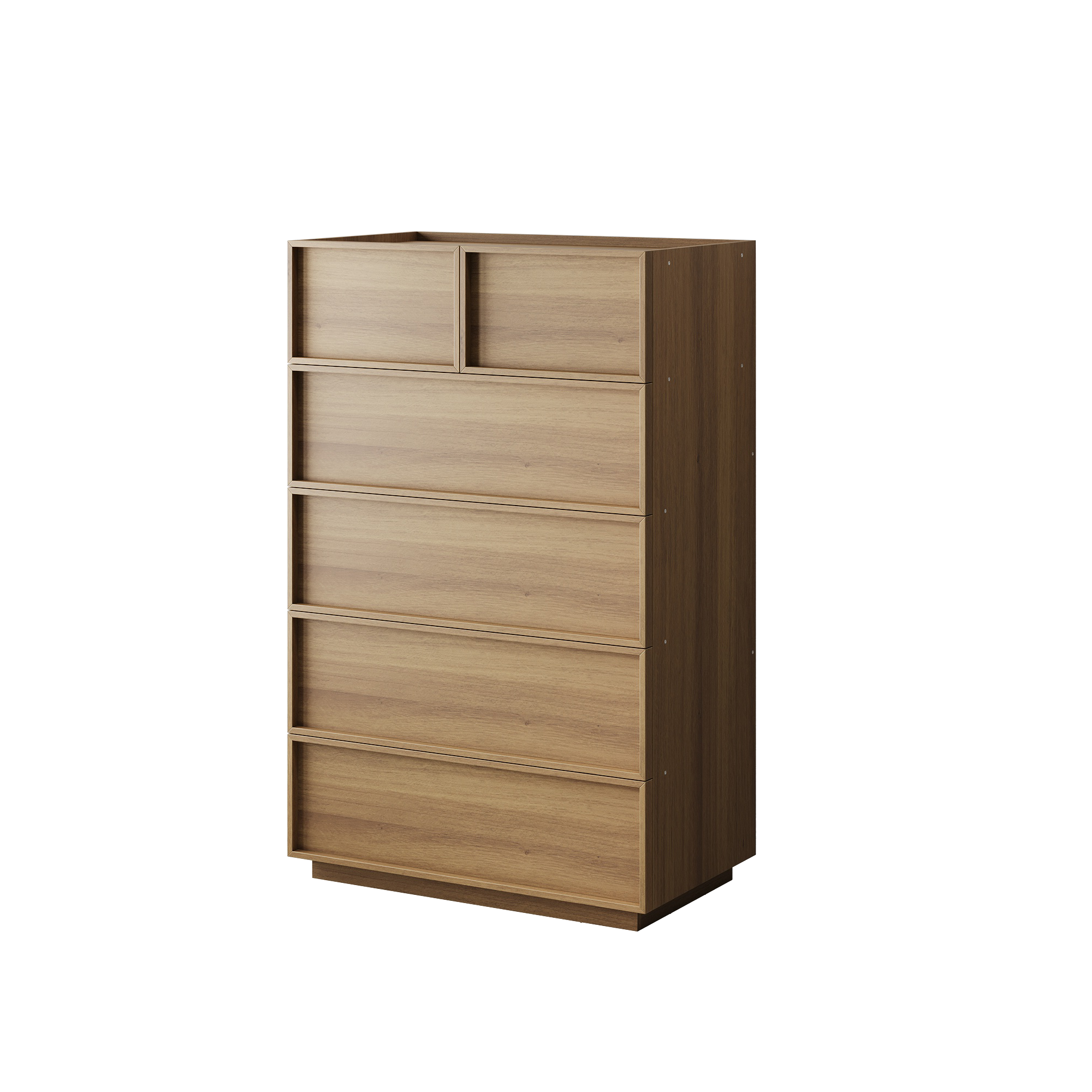 Commode, 6 tiroirs, 80 x 48 x 127 cm, MDF et panneaux de particules, chêne - vue 7