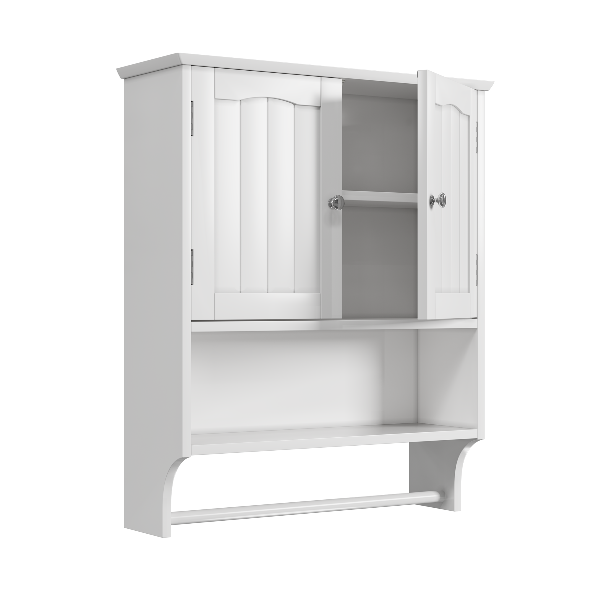 Weißer Badezimmerschrank an der Wand befestigter H