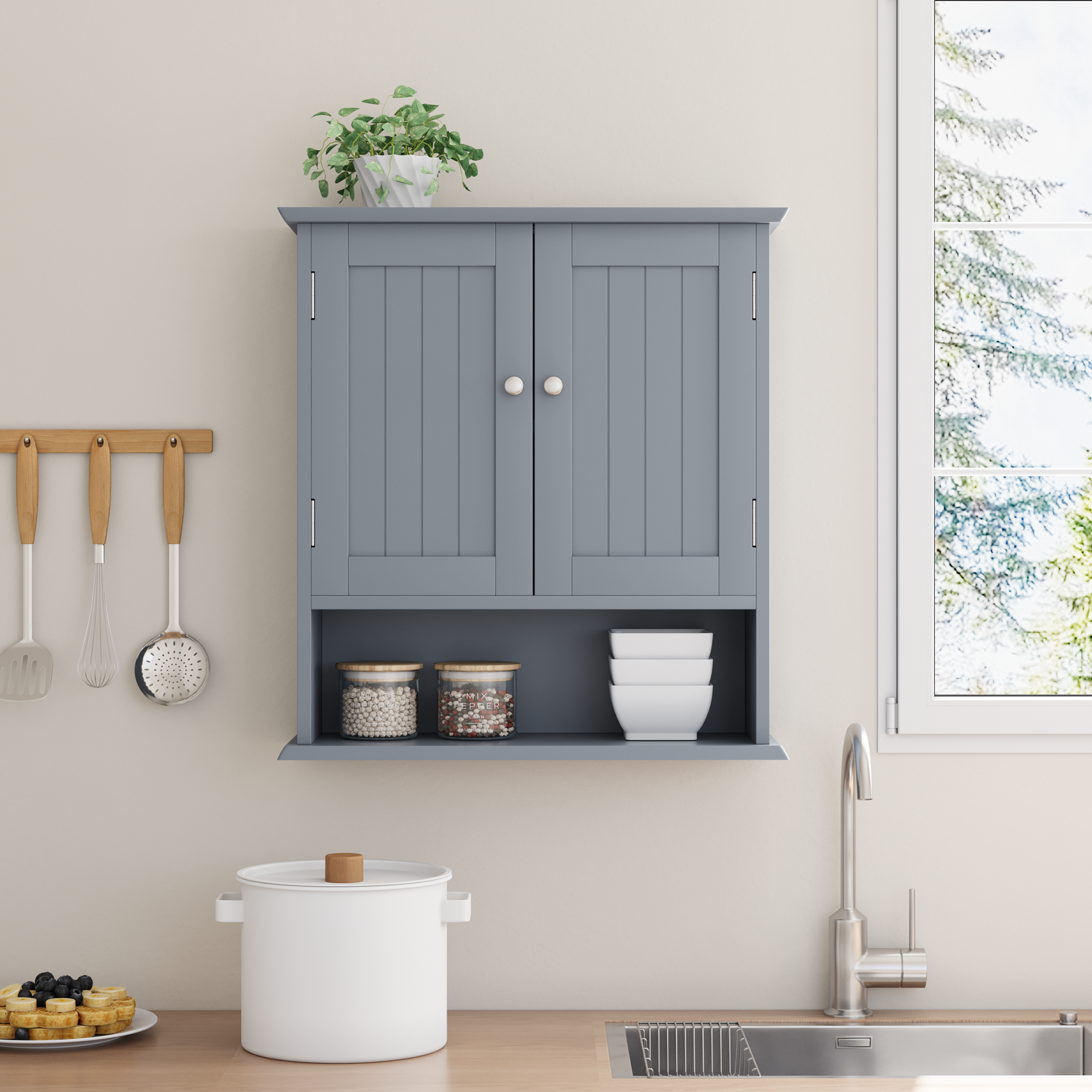 Badezimmerschrank, Badezimmerschrank Wandregal mit