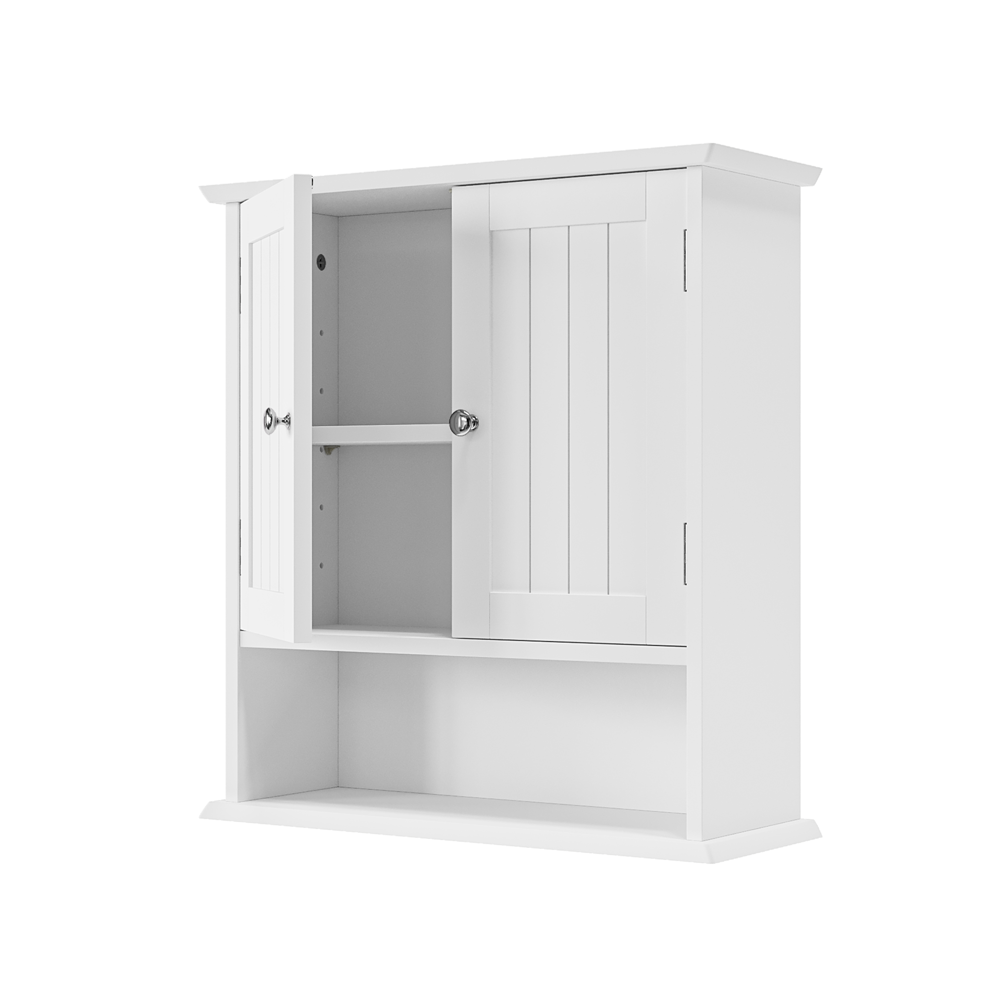 Weißer wandmontierter Badezimmerschrank, Medizinsc
