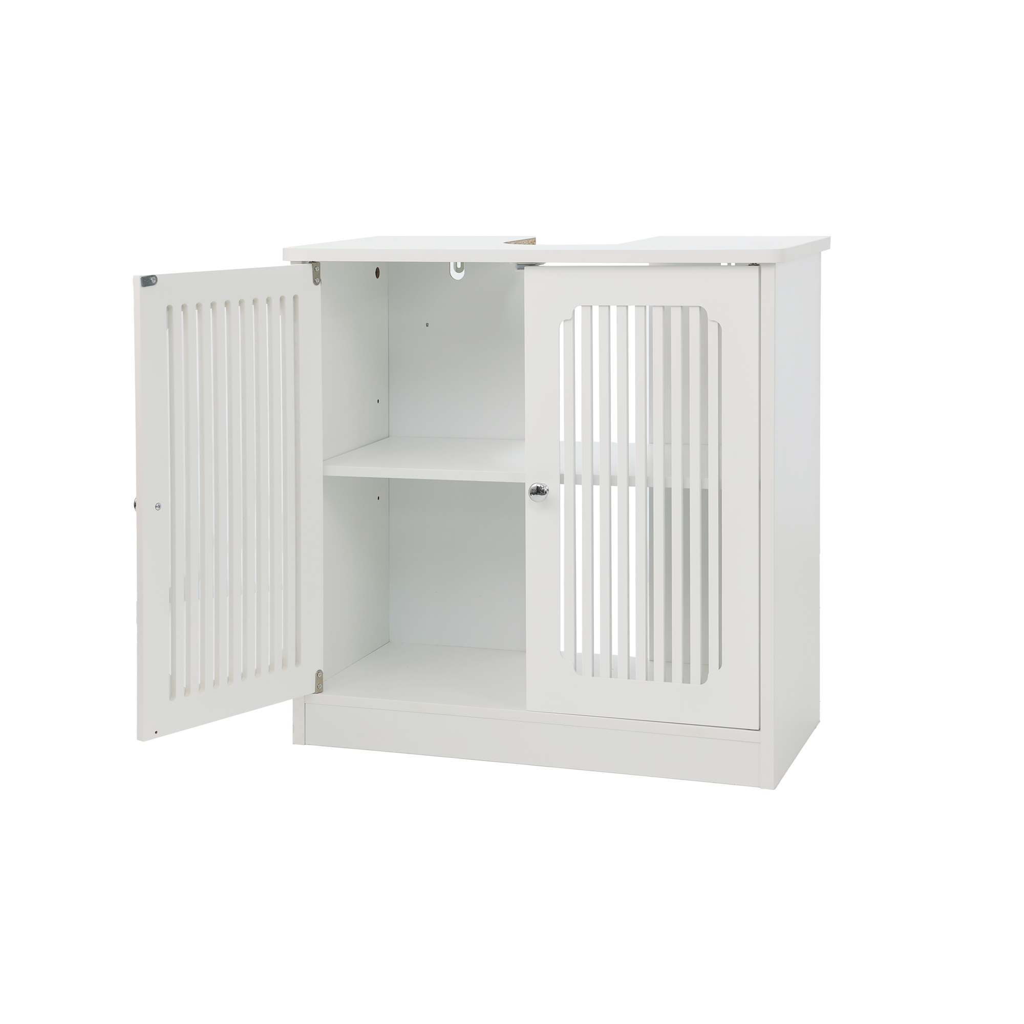 Meuble vasque de salle de bains, 60 x 30 x 60 cm, panneaux de particules, blanc - vue 3