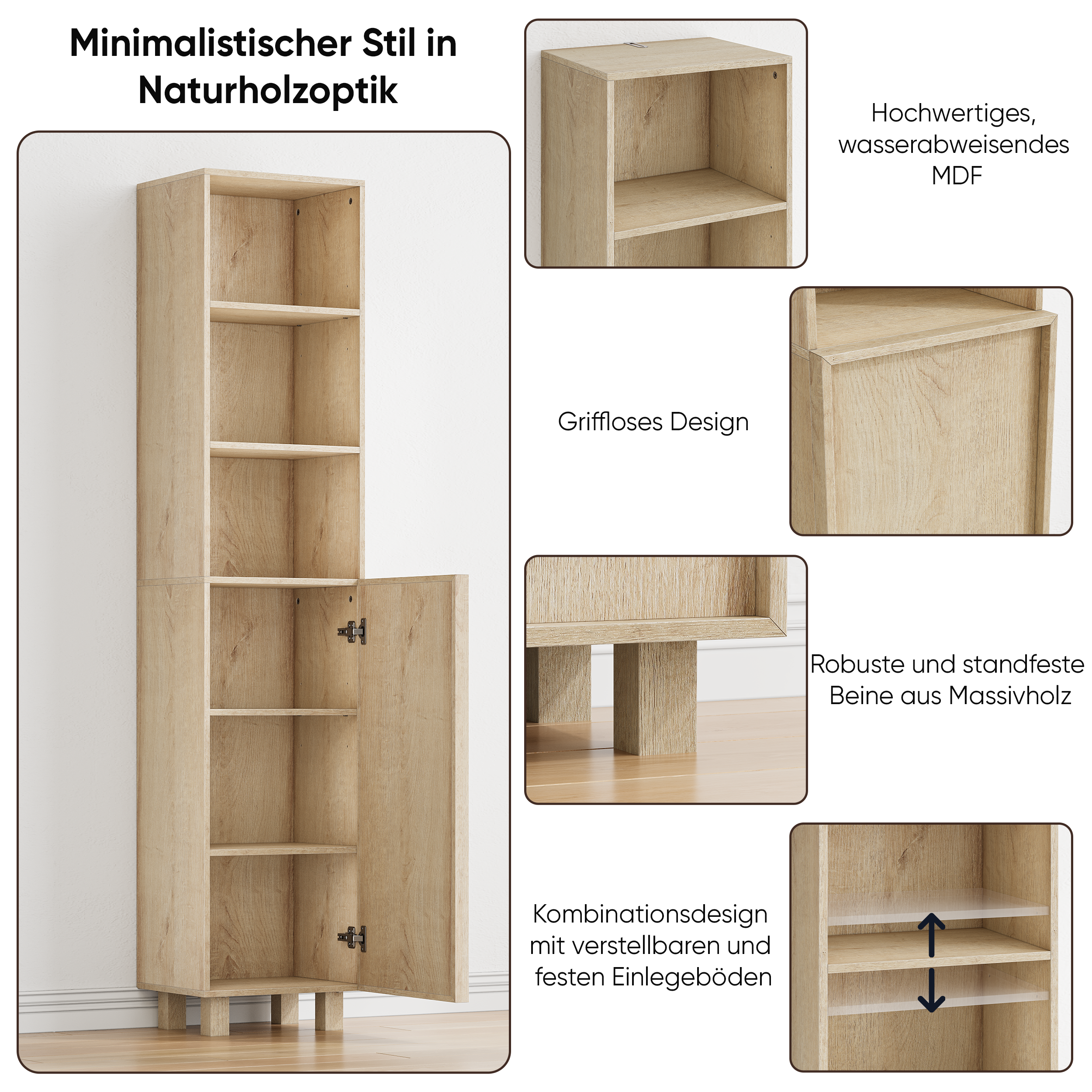 Détail du meuble de rangement