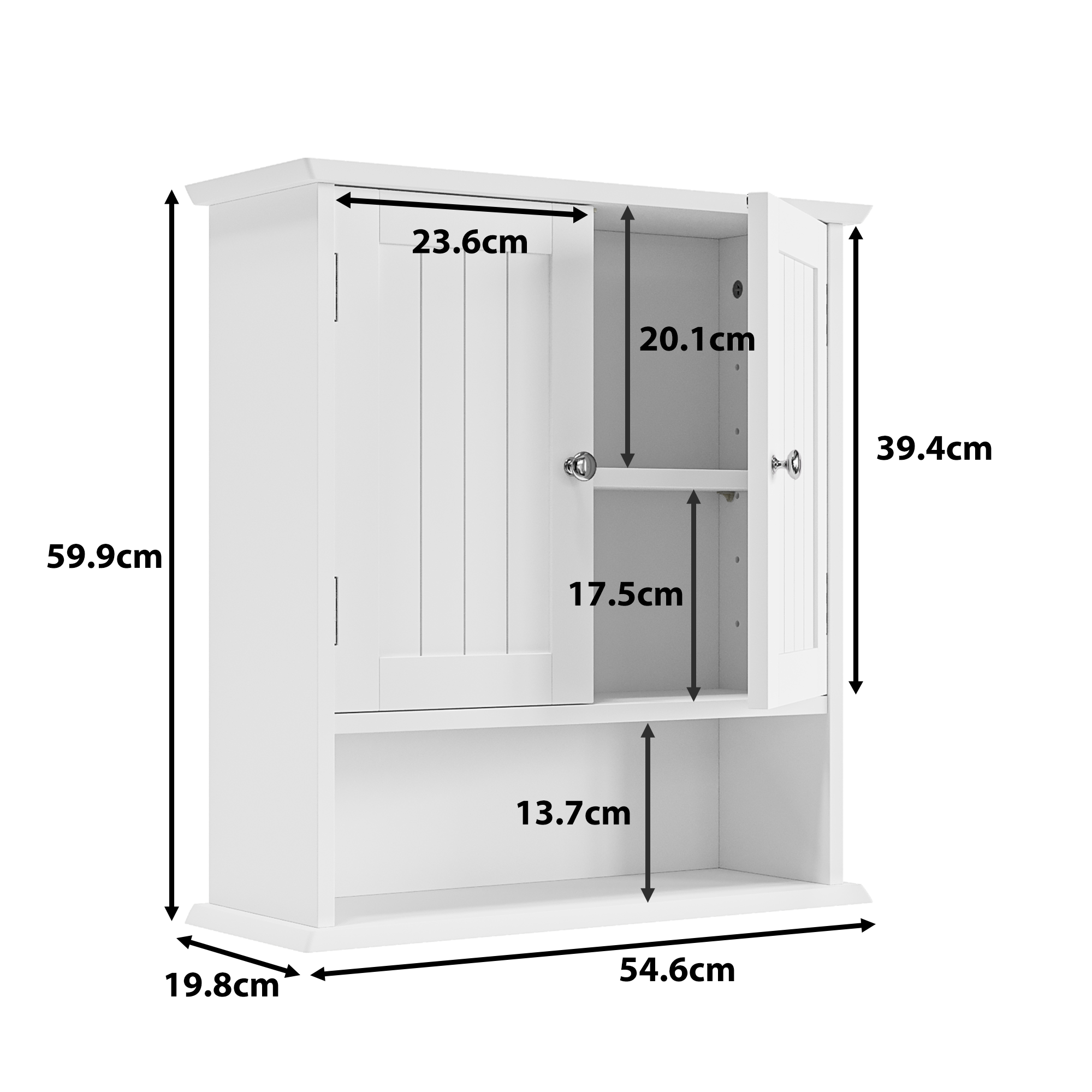 Weißer wandmontierter Badezimmerschrank, Medizinsc