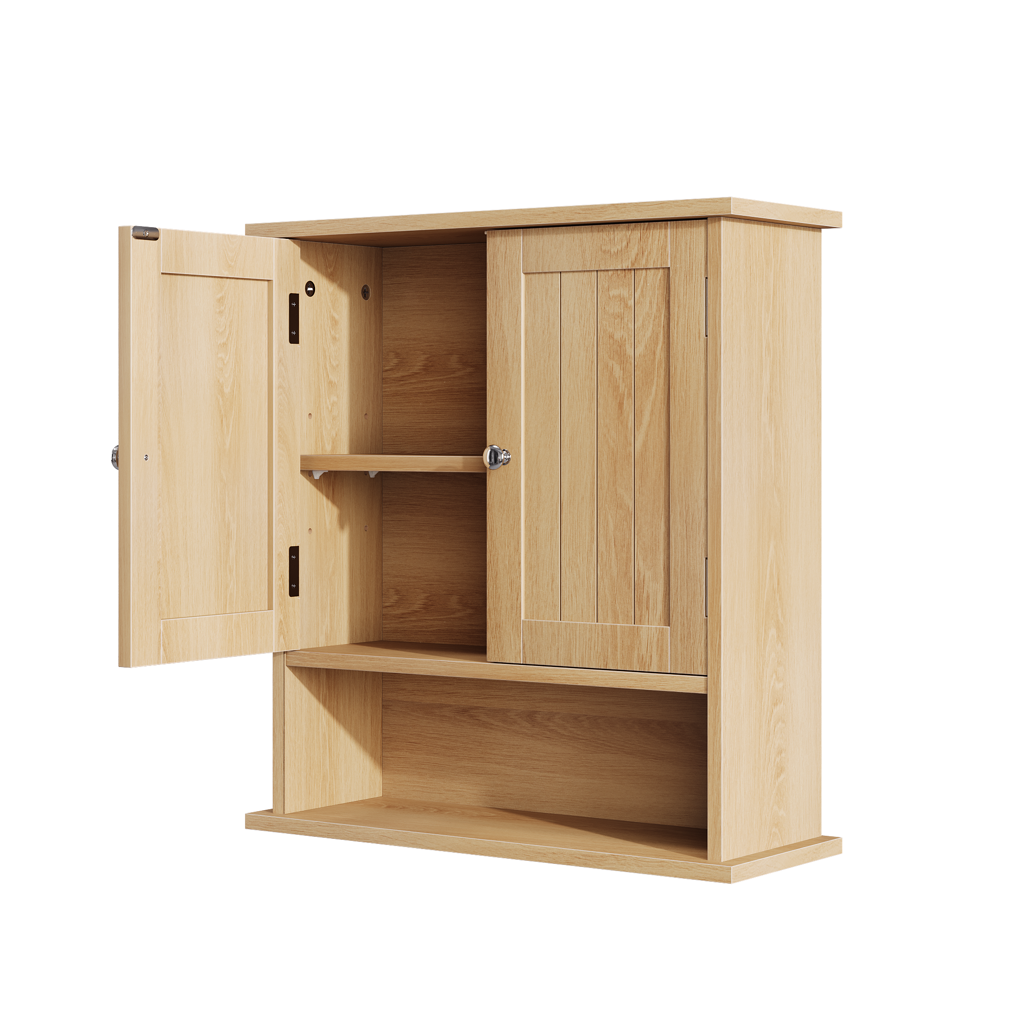 Meuble de salle de bains, 50 x 20 x 60 cm, MDF, marron - vue 2