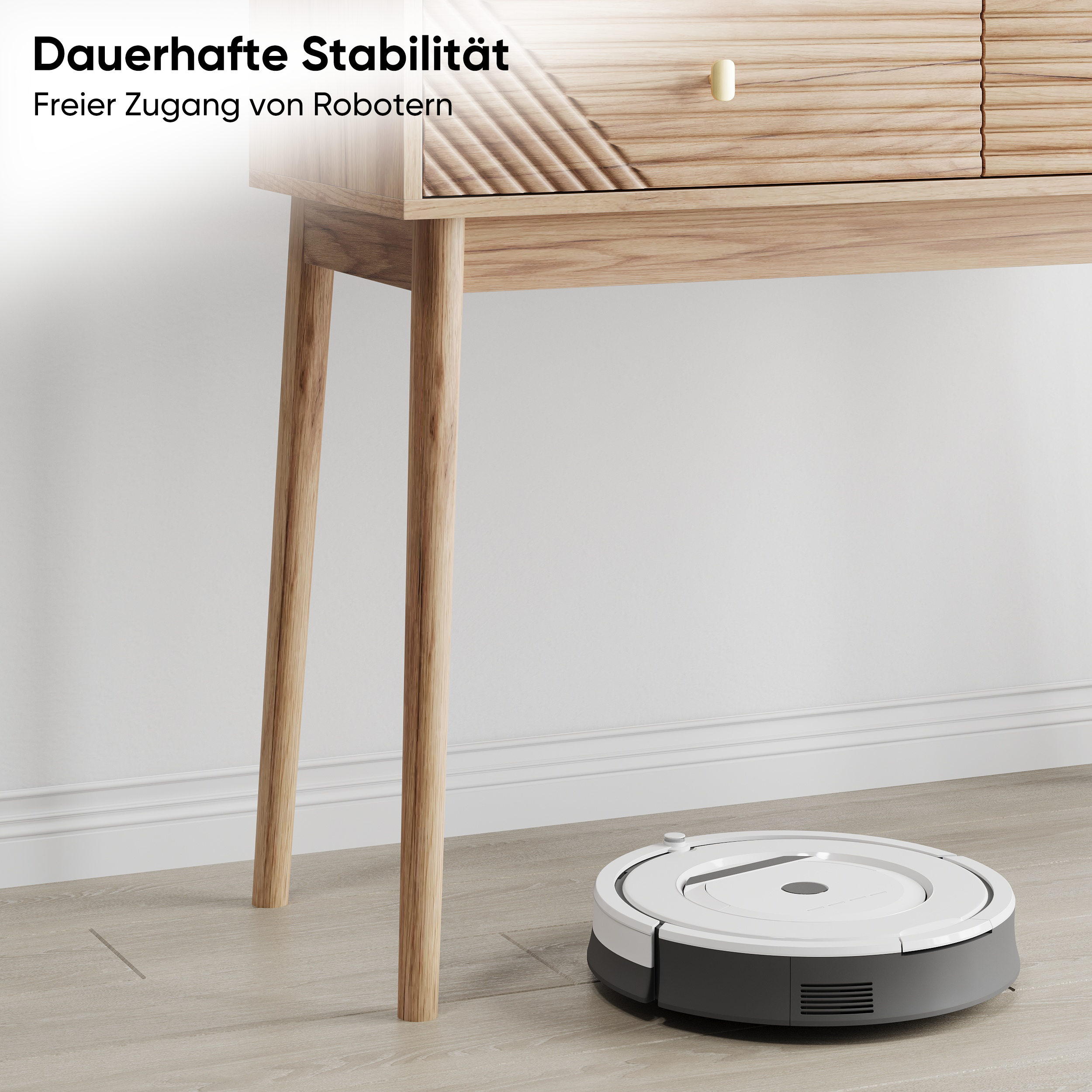 Console avec rangement, 100 x 35 x 80 cm, MDF et panneaux de particules, chêne - vue 5