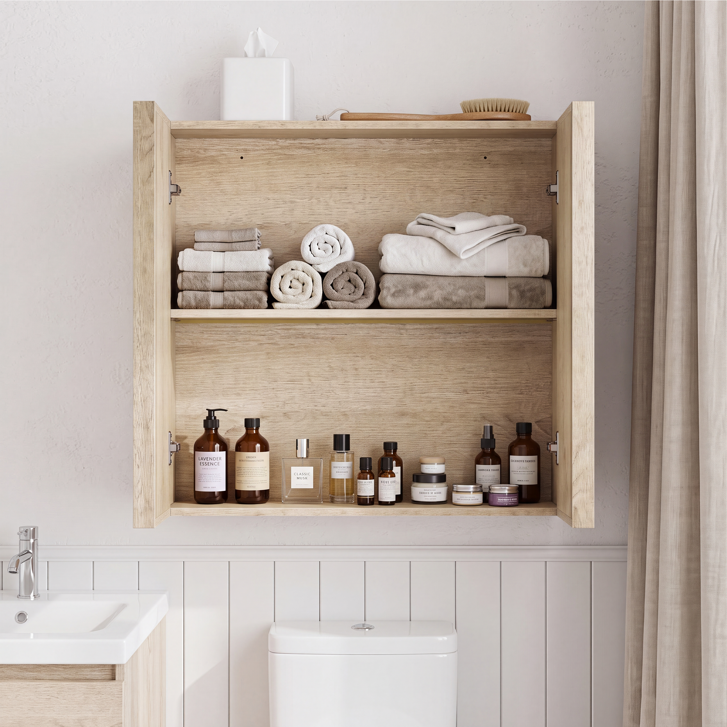 Wandhängender Badezimmerschrank im Design eines gr