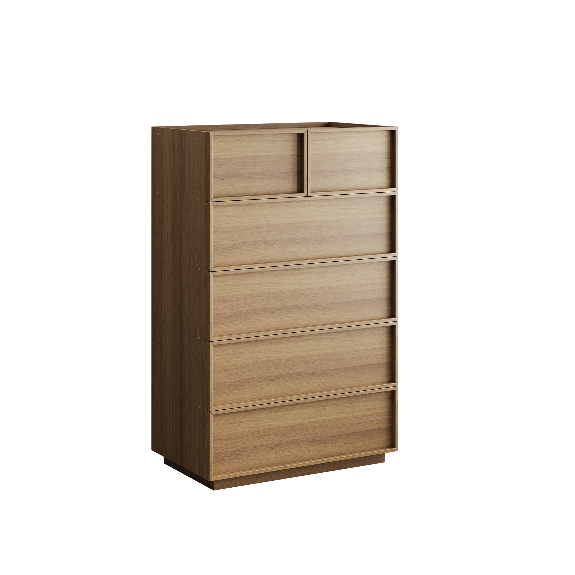 Commode, 6 tiroirs, 80 x 48 x 127 cm, MDF et panneaux de particules, chêne - vue 6
