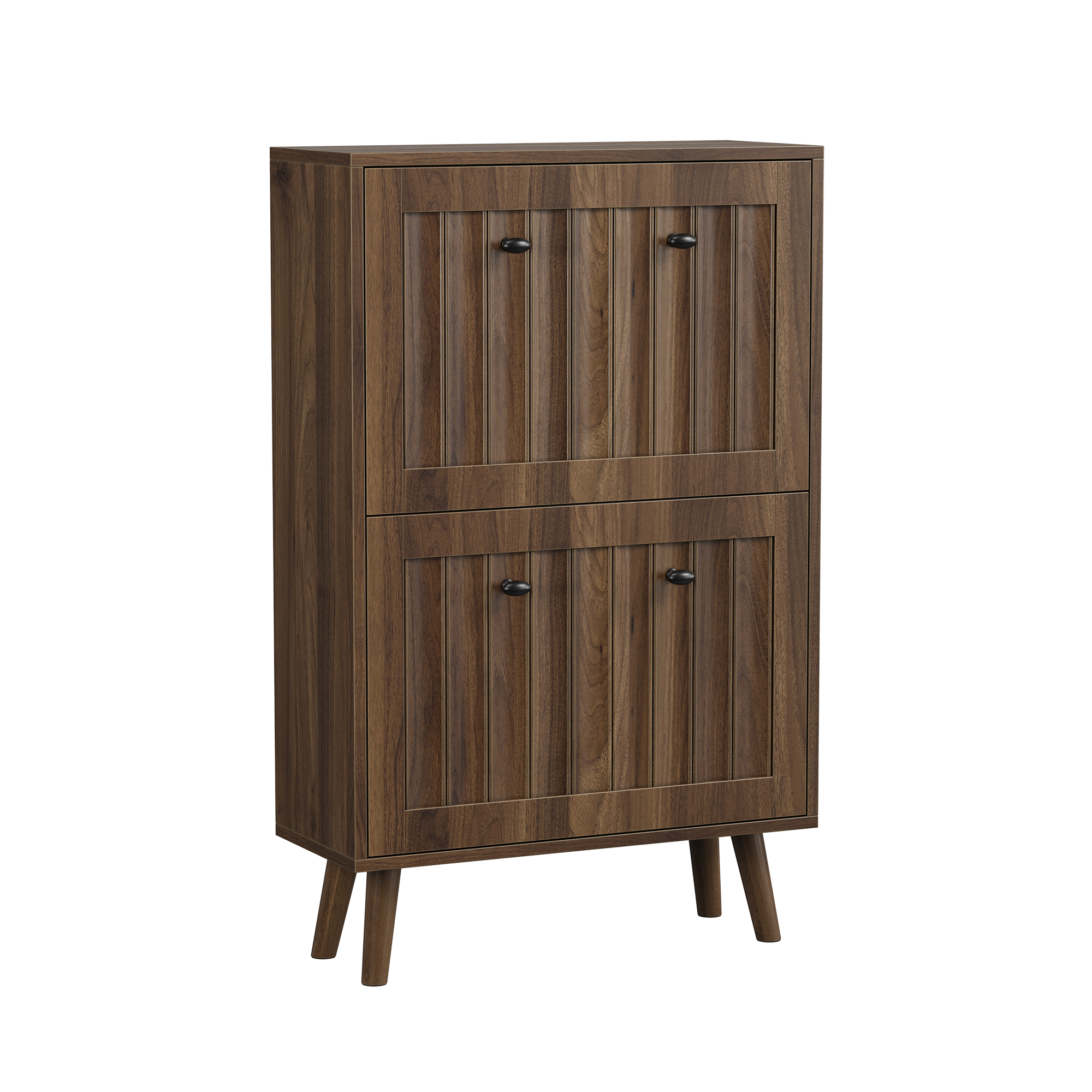 Meuble à chaussures, 60 x 24 x 95 cm, MDF et panneaux de particules, noyer - vue 4