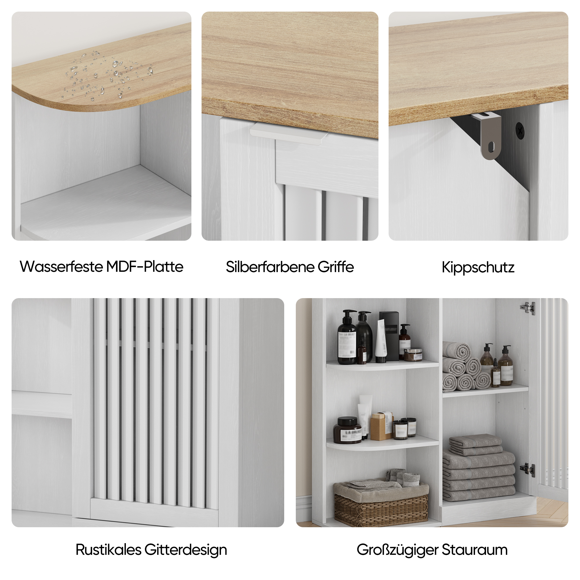 Détail du meuble de rangement