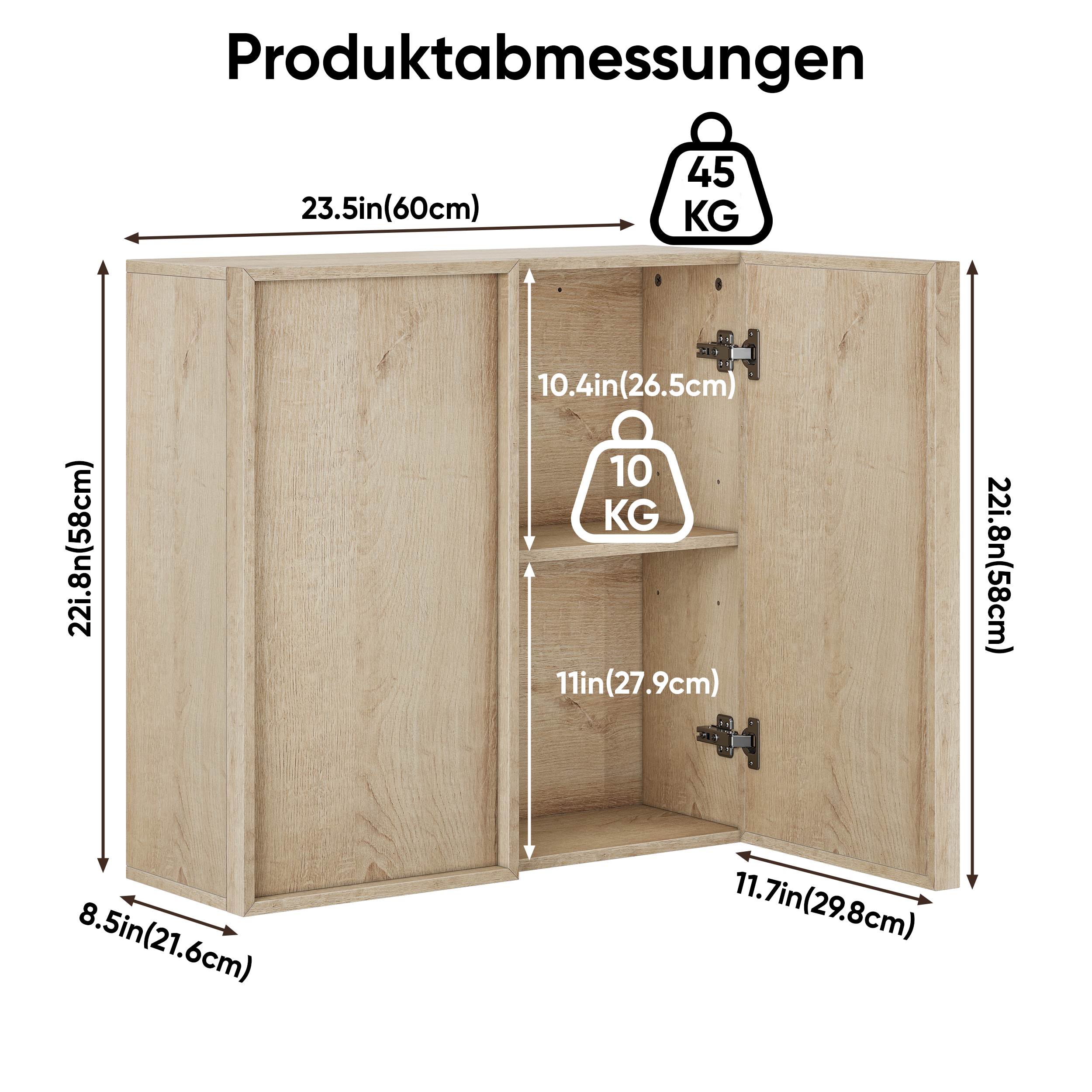 Wandhängender Badezimmerschrank im Design eines gr