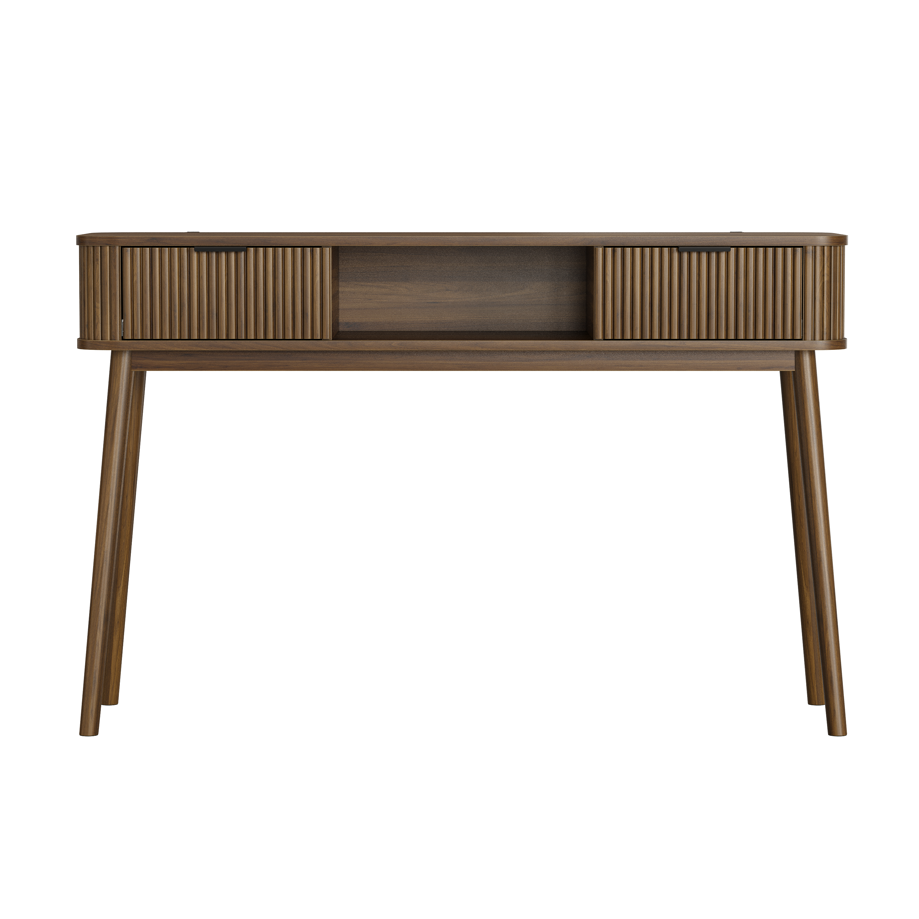 Bureau, avec tiroirs, 120 x 35 x 77,6 cm, panneaux de particules et MDF, noyer - vue 9