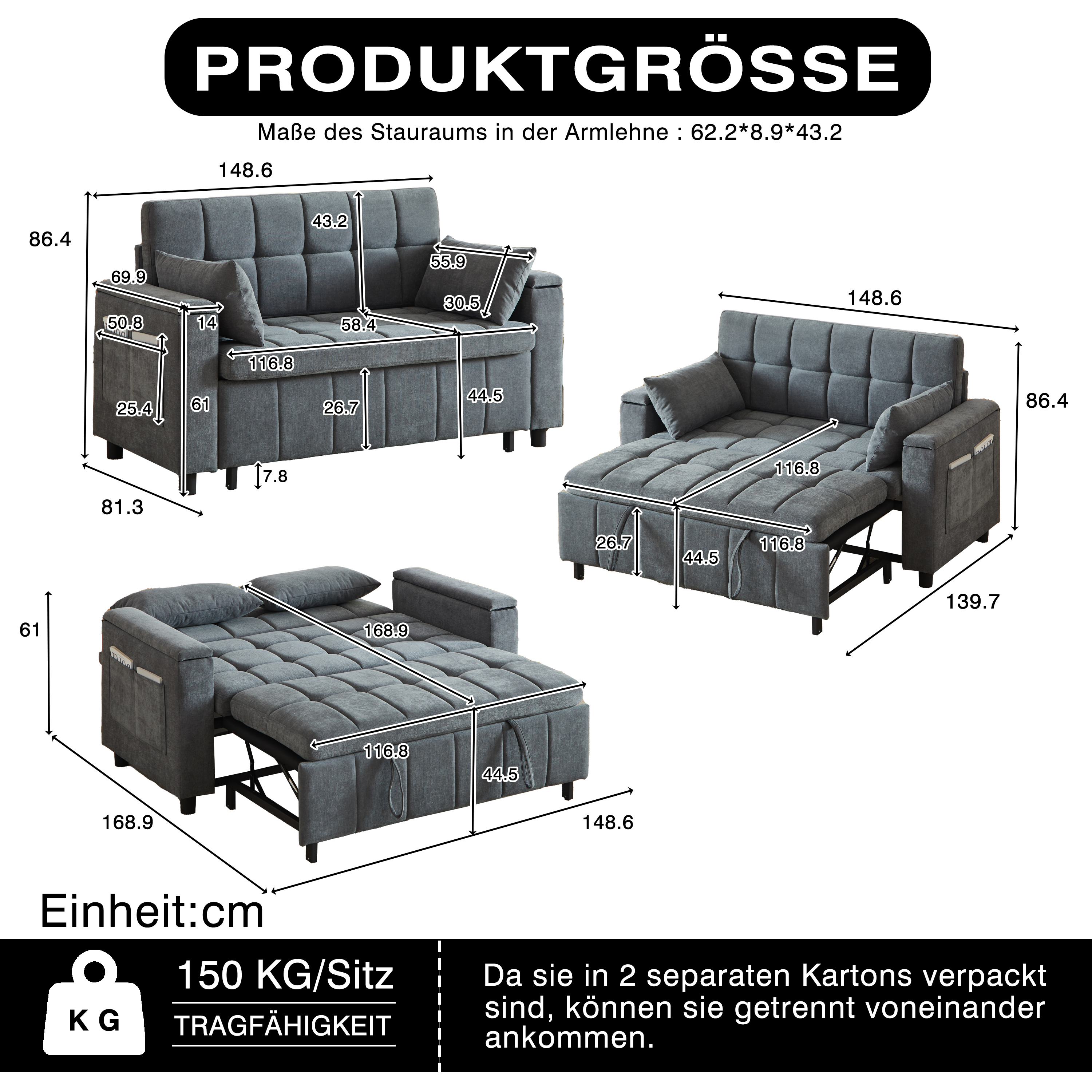 Canapé convertible - Vue 5
