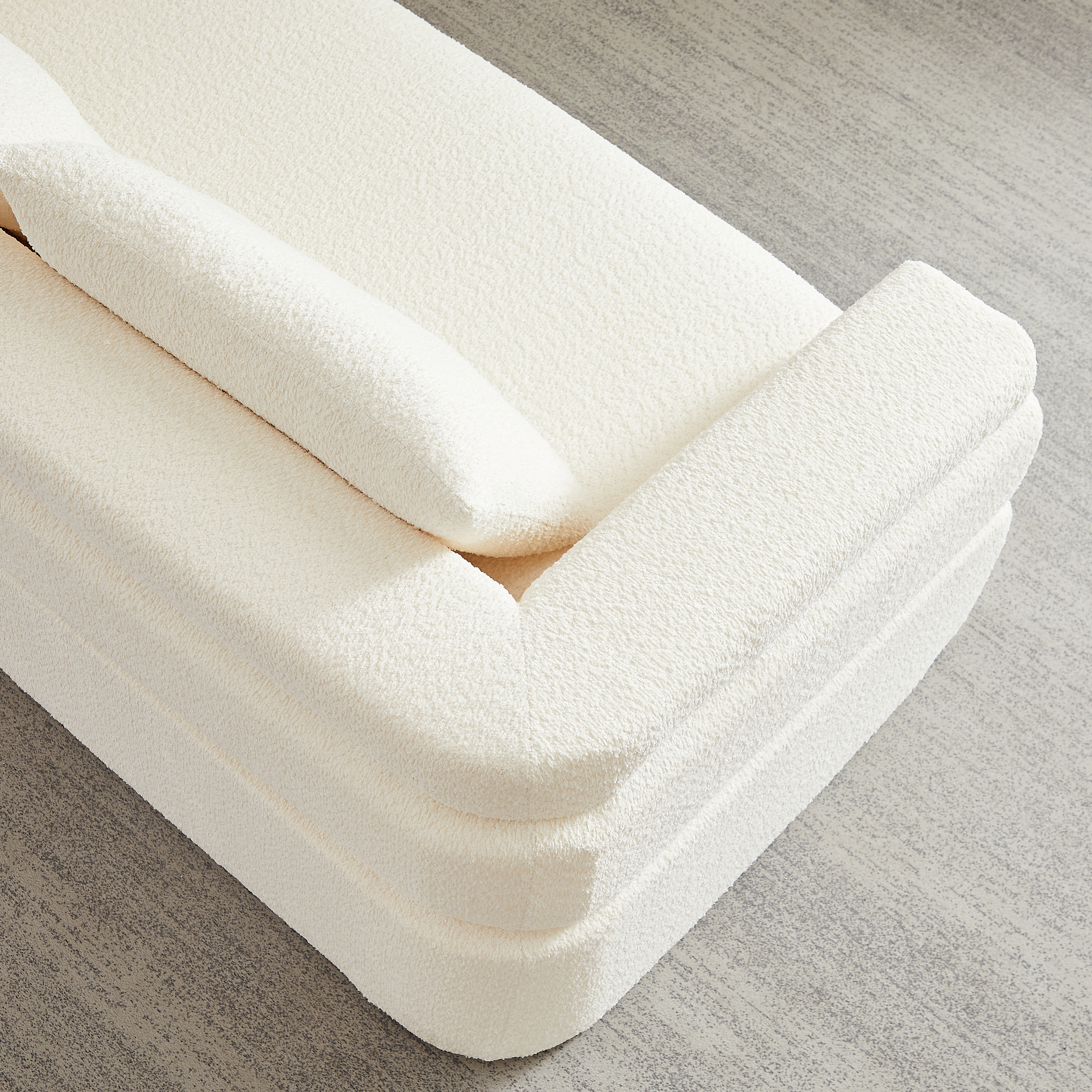 Canapé d’angle modulable en L 3 places, Chenille, beige - points forts 1