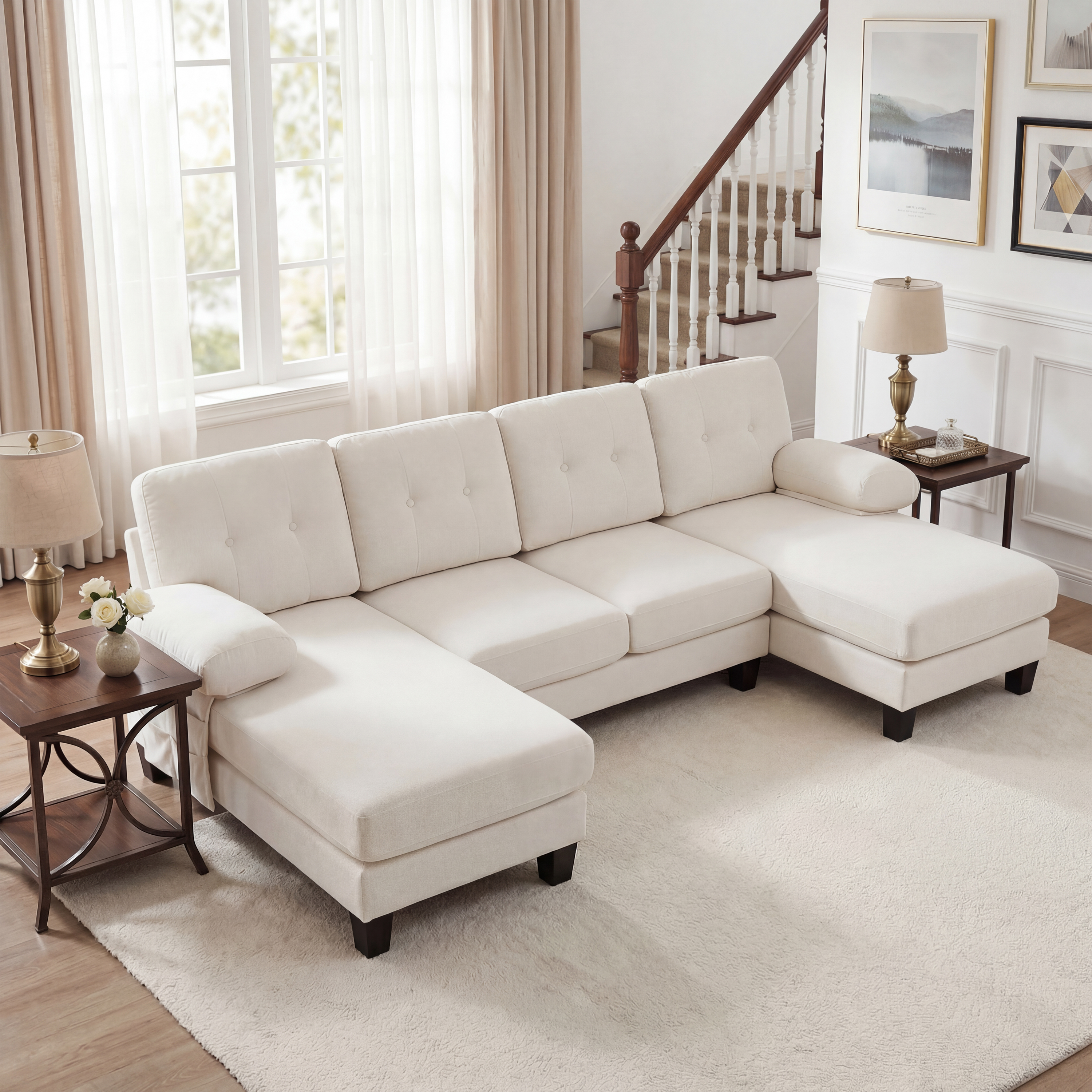 4-Sitzer U-förmiges Sofa mit Chaiselongue, Moderne
