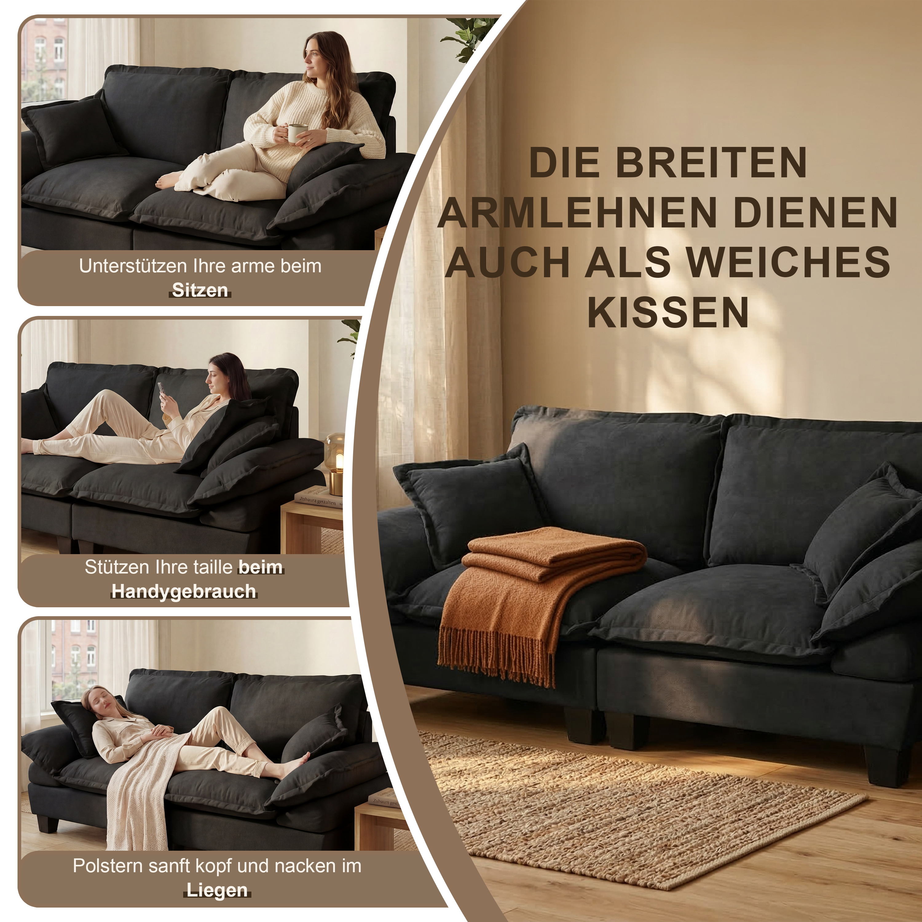 Modulare Cloud-Couch, U-förmiges Segelboot-Sofa mi