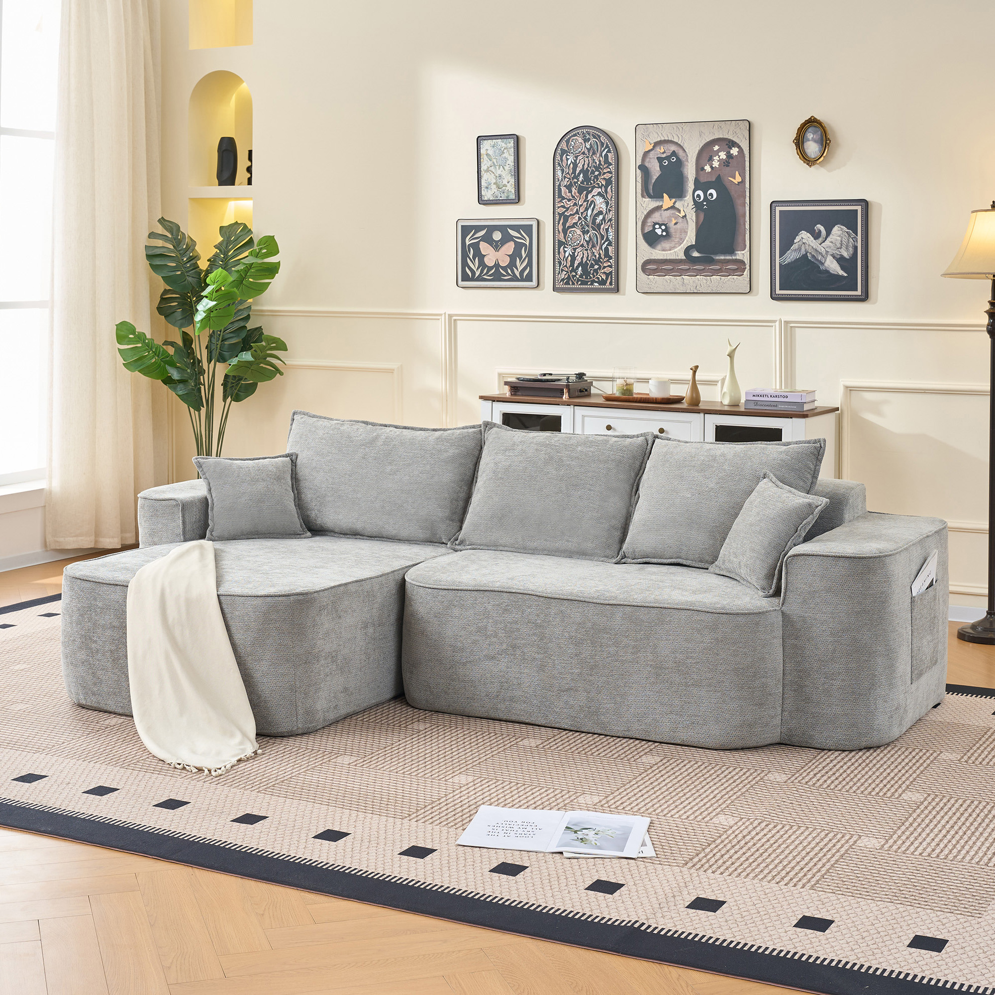 L-Form Ecksofa "Cloud Couch", 262cm mit Chaiselong
