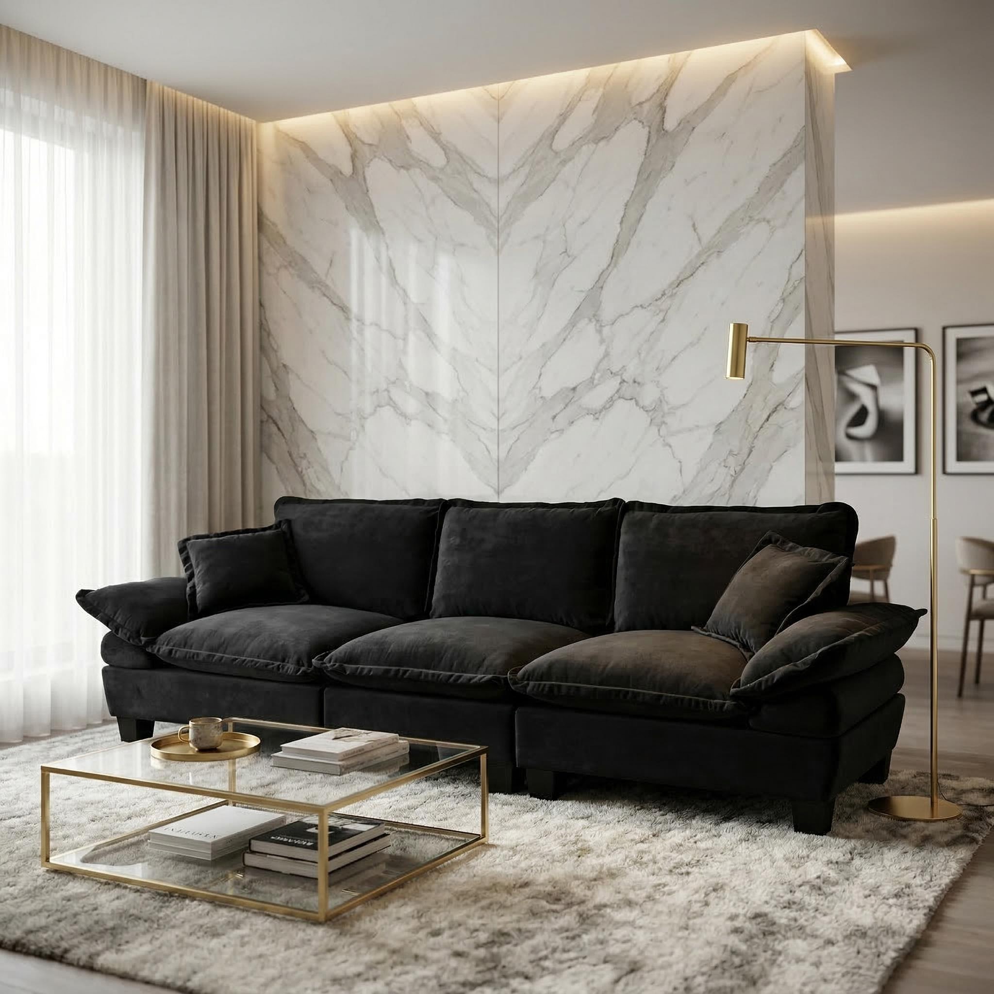 Segelboot-Sofa aus Tissu, 3-Sitzer Modul-Lovese