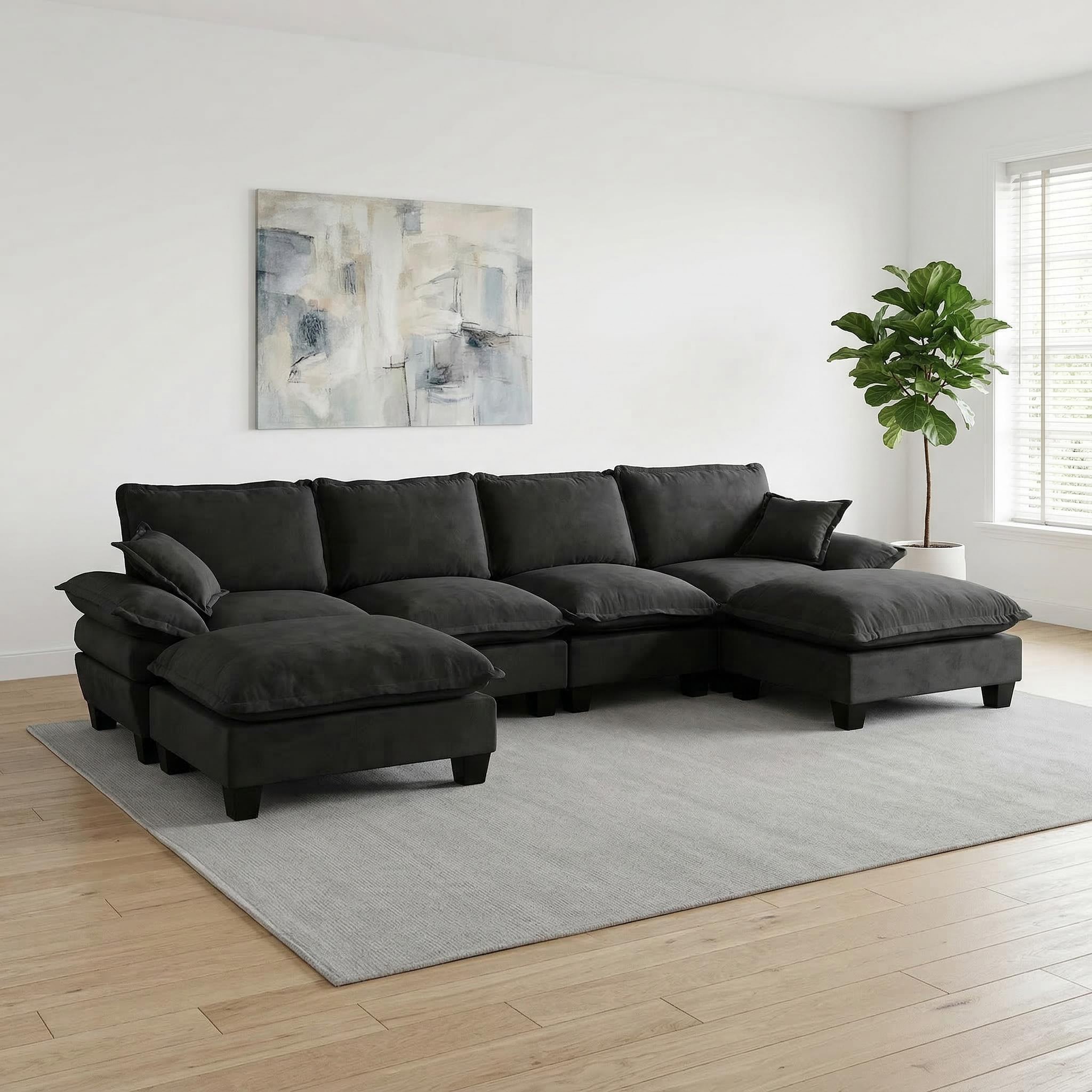 Modulares Ecksofa, U-förmige Cloud-Couch mit Segel